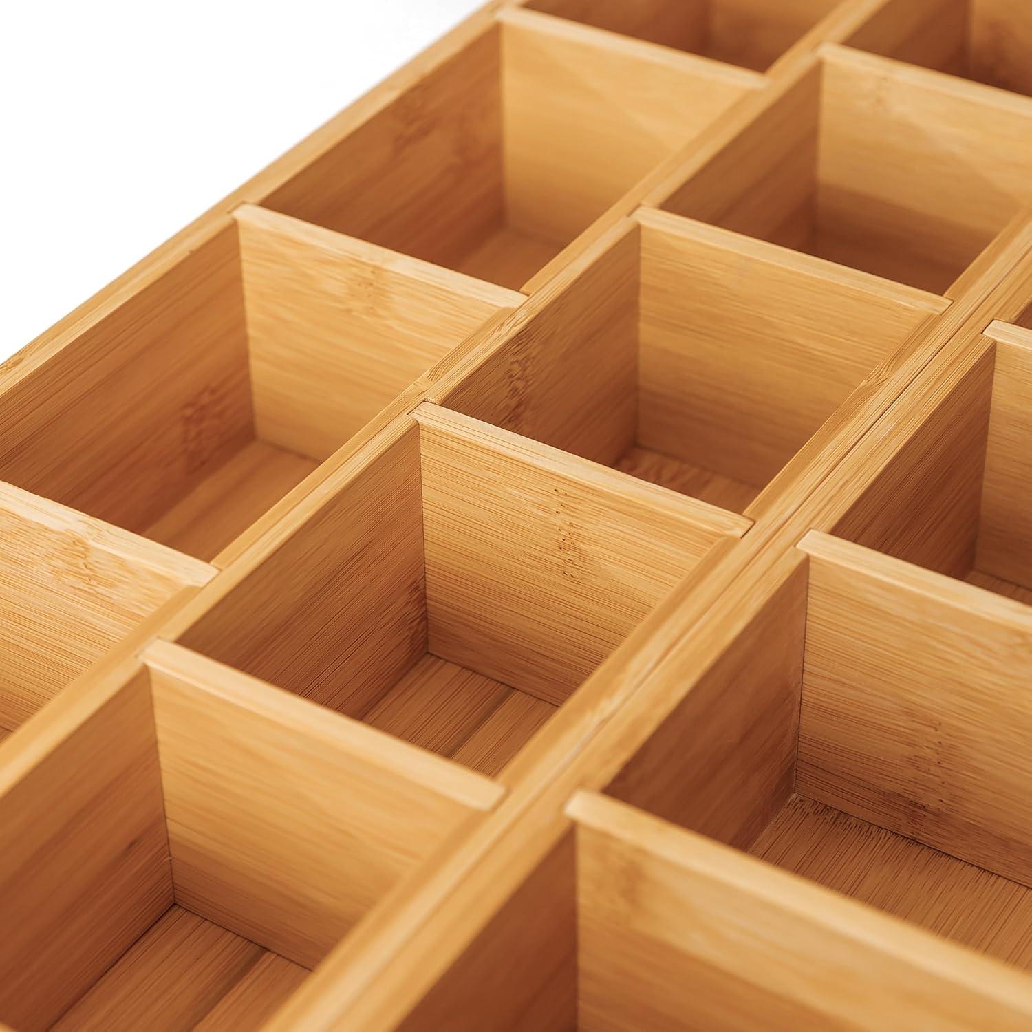 Organizador de Utensilios y Bolsas de Té KitchenEdge - 2 Piezas de Bambú