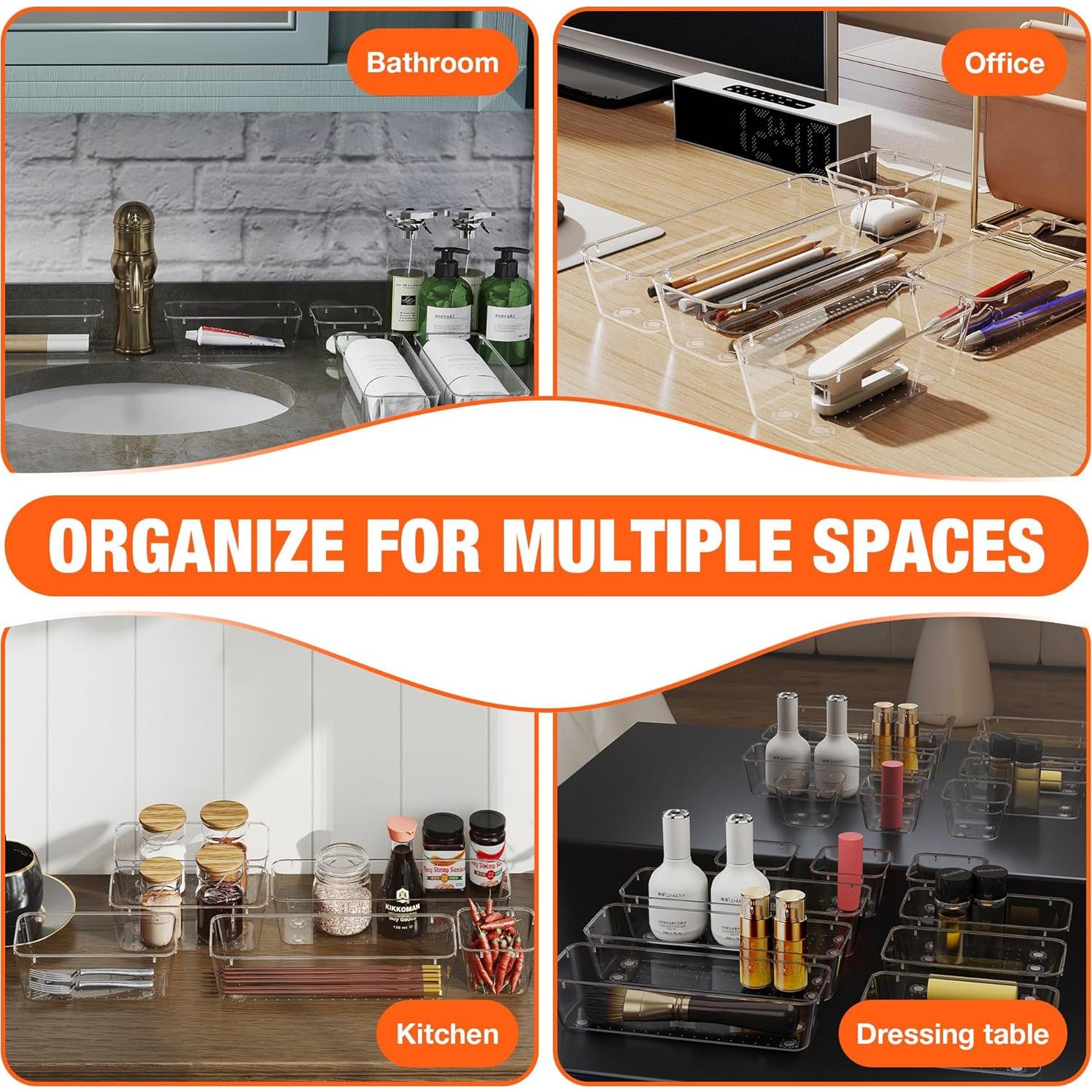 ValueMax Juego de Organizadores de Cajones 9 Piezas Plástico