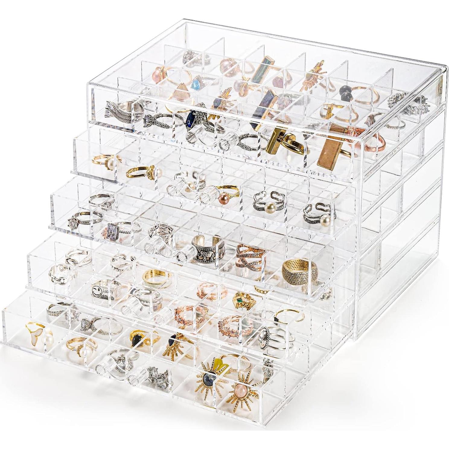 Caja de Almacenamiento de Joyería Acrílica Yarlung 5 Cajones