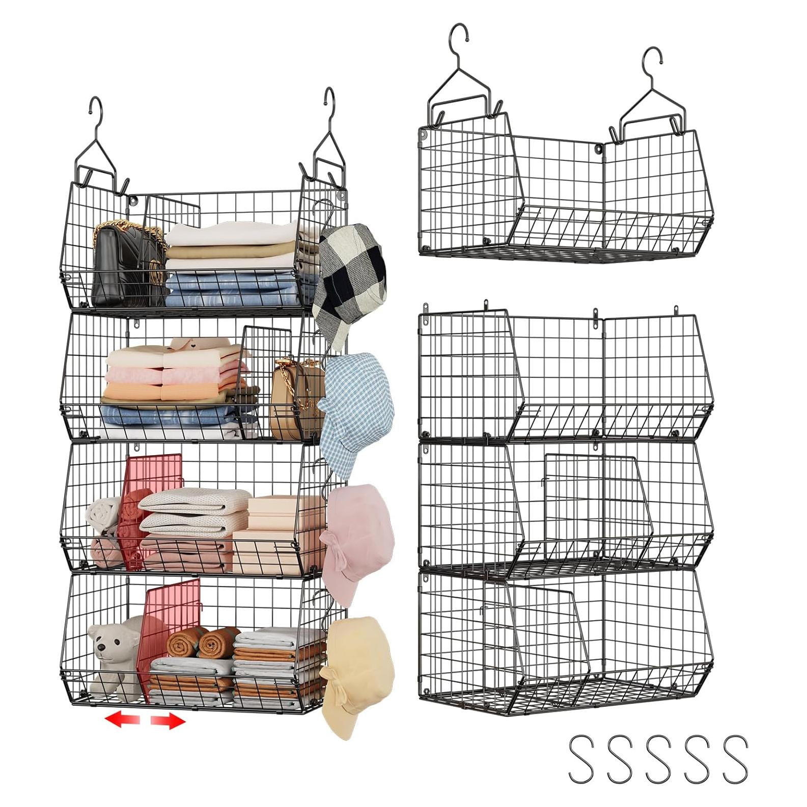 Organizador de Closet Colgante Jautokerdar 4 Niveles Negro