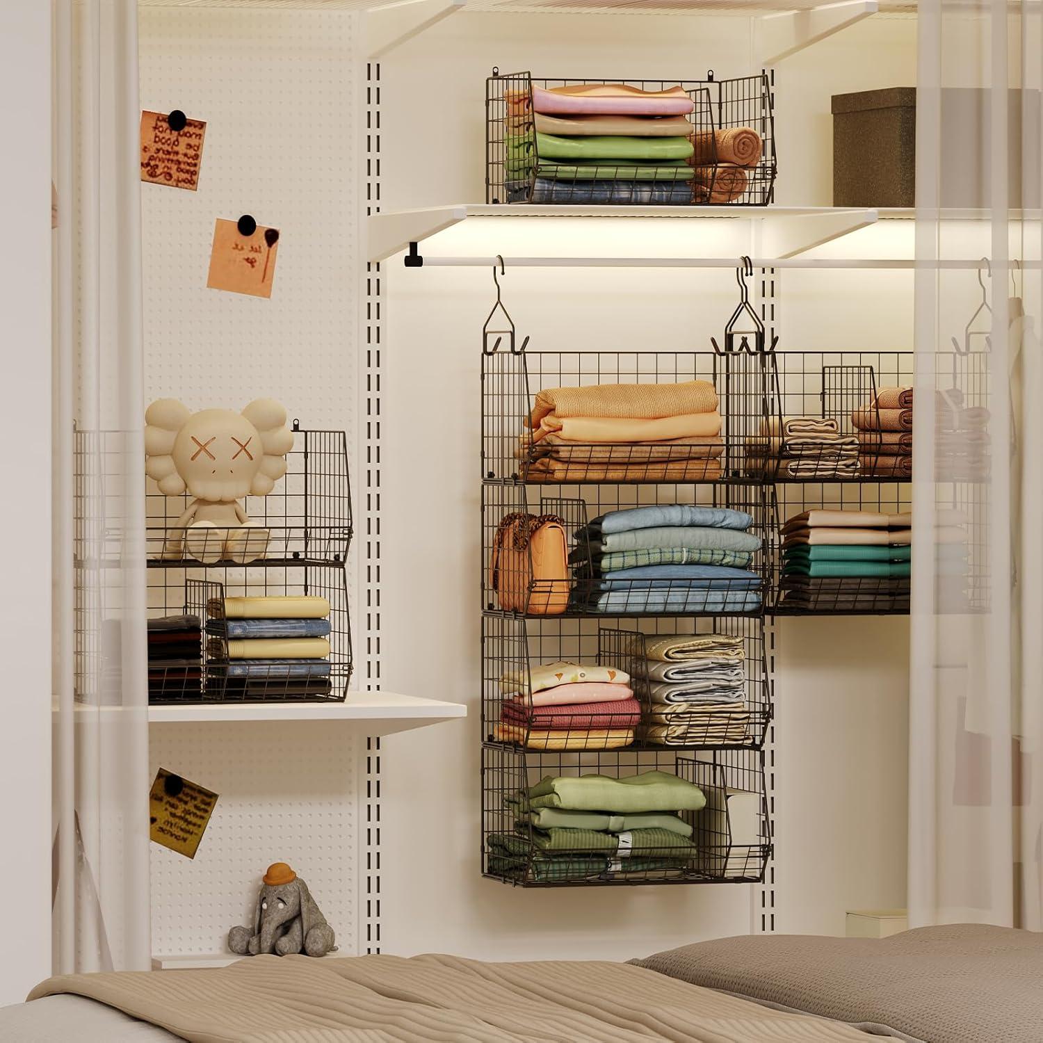 Organizador de Closet Colgante Jautokerdar 4 Niveles Negro