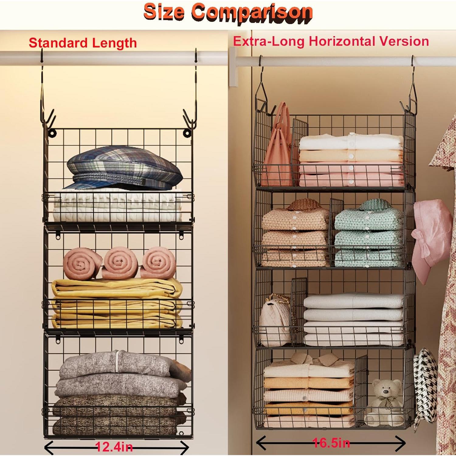 Organizador de Closet Colgante Jautokerdar 4 Niveles Negro