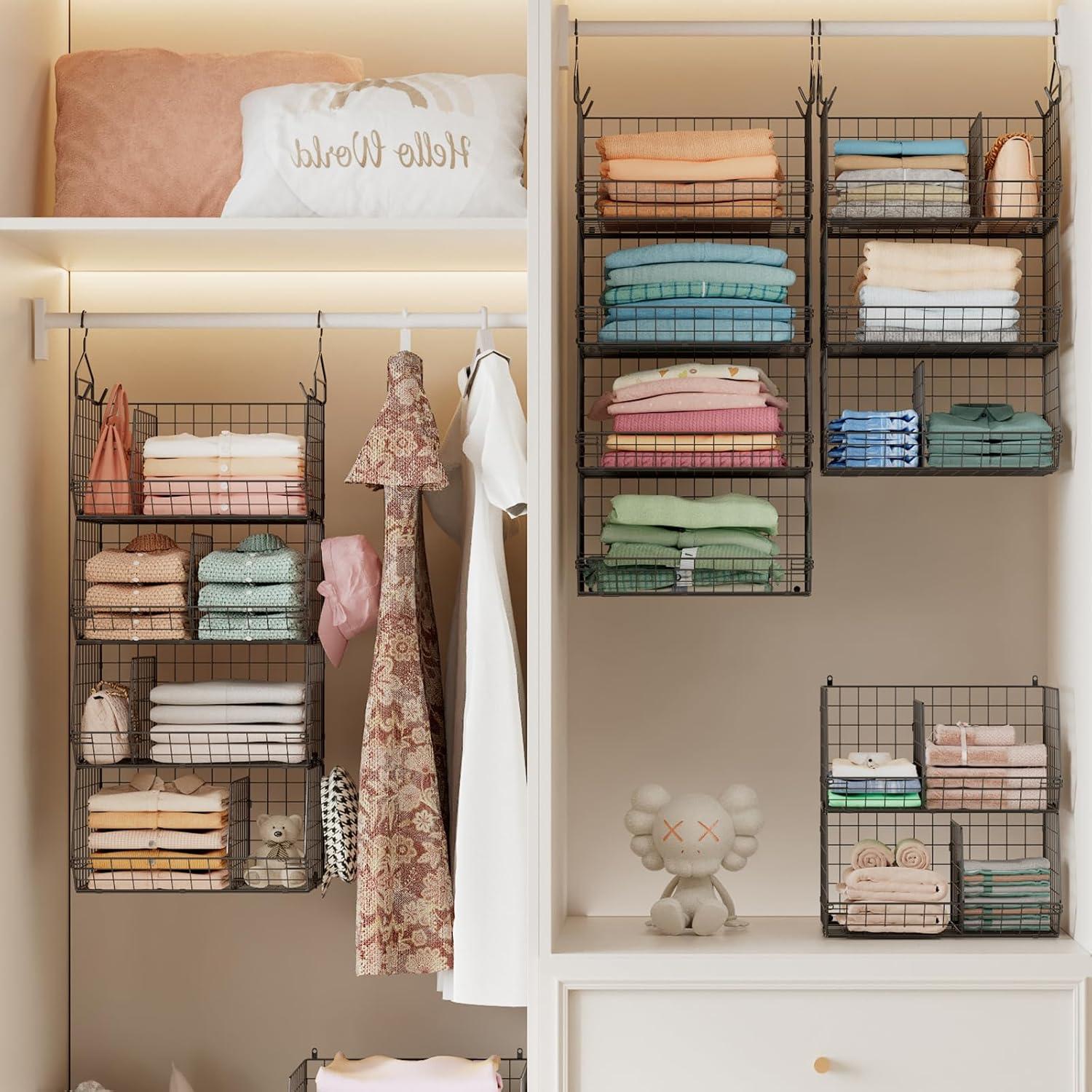 Organizador de Closet Colgante Jautokerdar 4 Niveles Negro