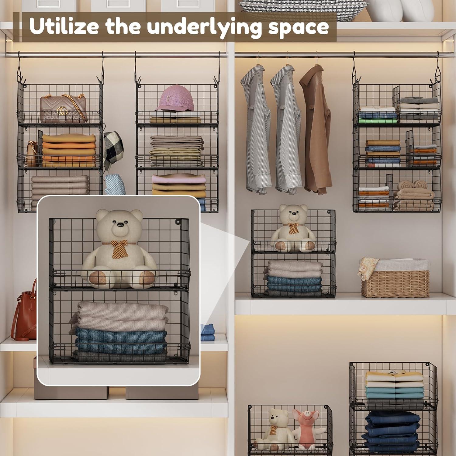 Organizador de Closet Colgante Jautokerdar 4 Niveles Negro