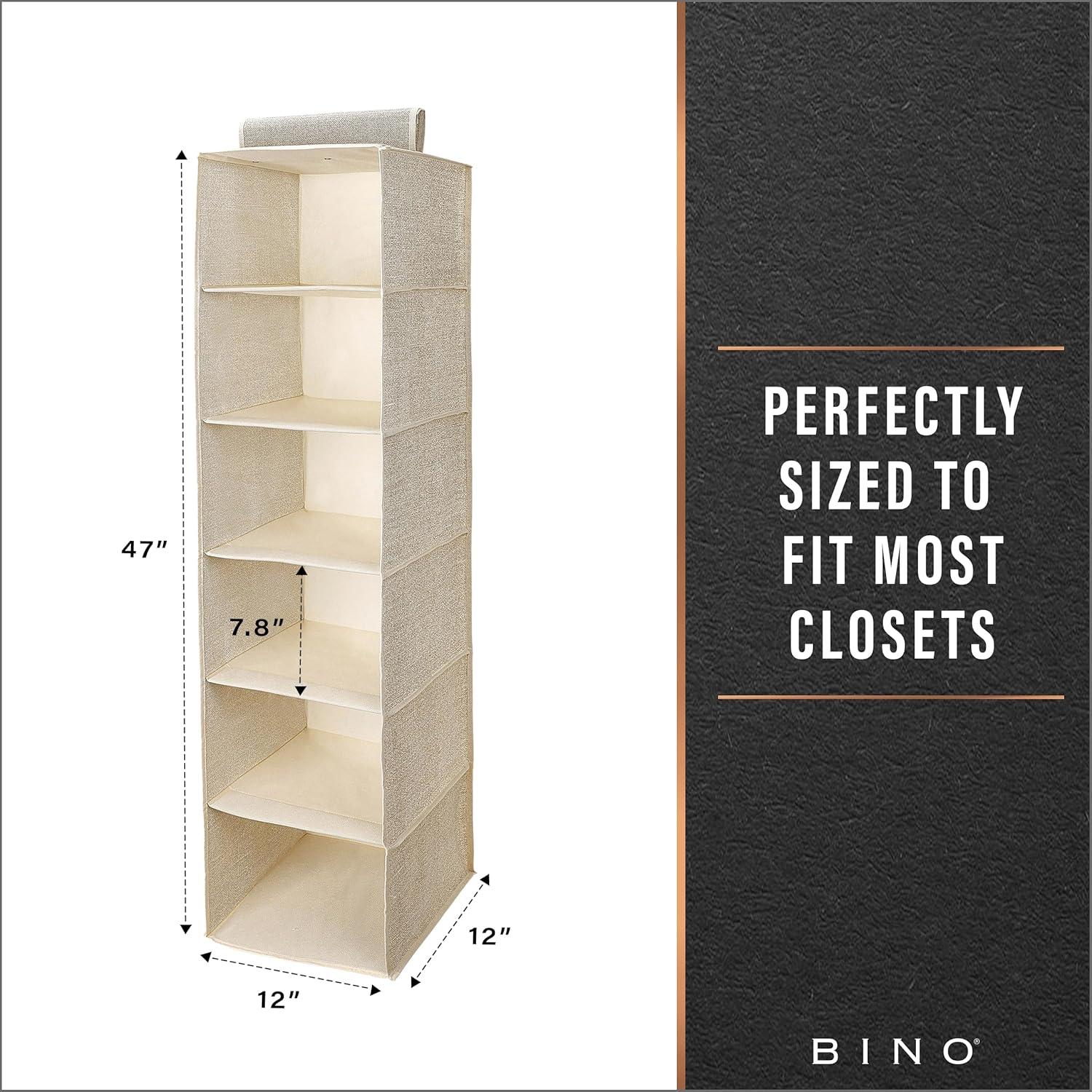Organizador Colgante de Closet BINO 6 Estantes Beige 120 cm