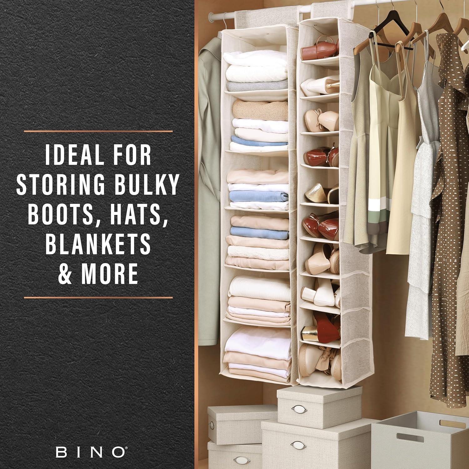 Organizador Colgante de Closet BINO 6 Estantes Beige 120 cm