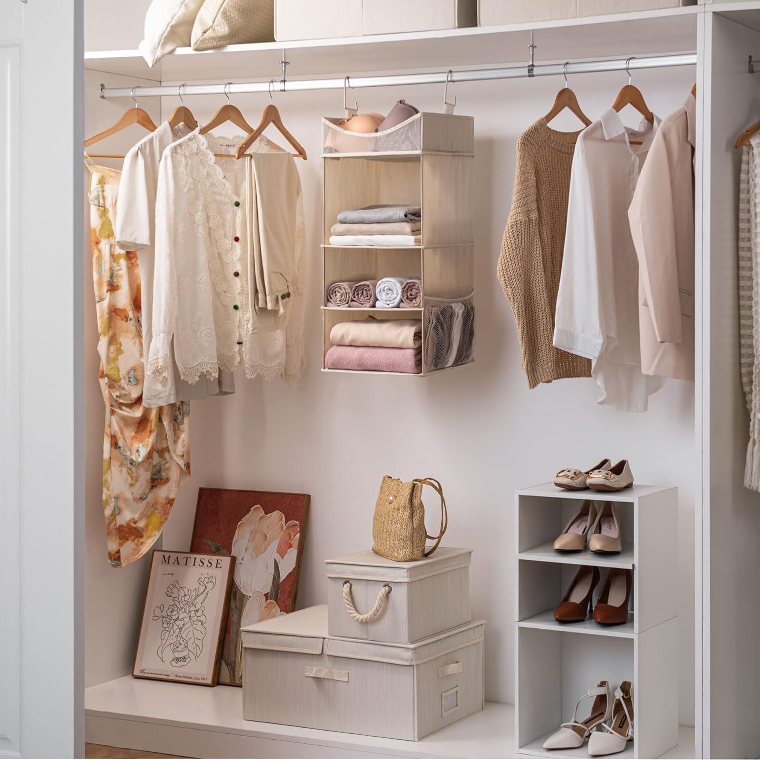 Organizador Colgante de Closet StorageWorks 3 Estantes Blanco