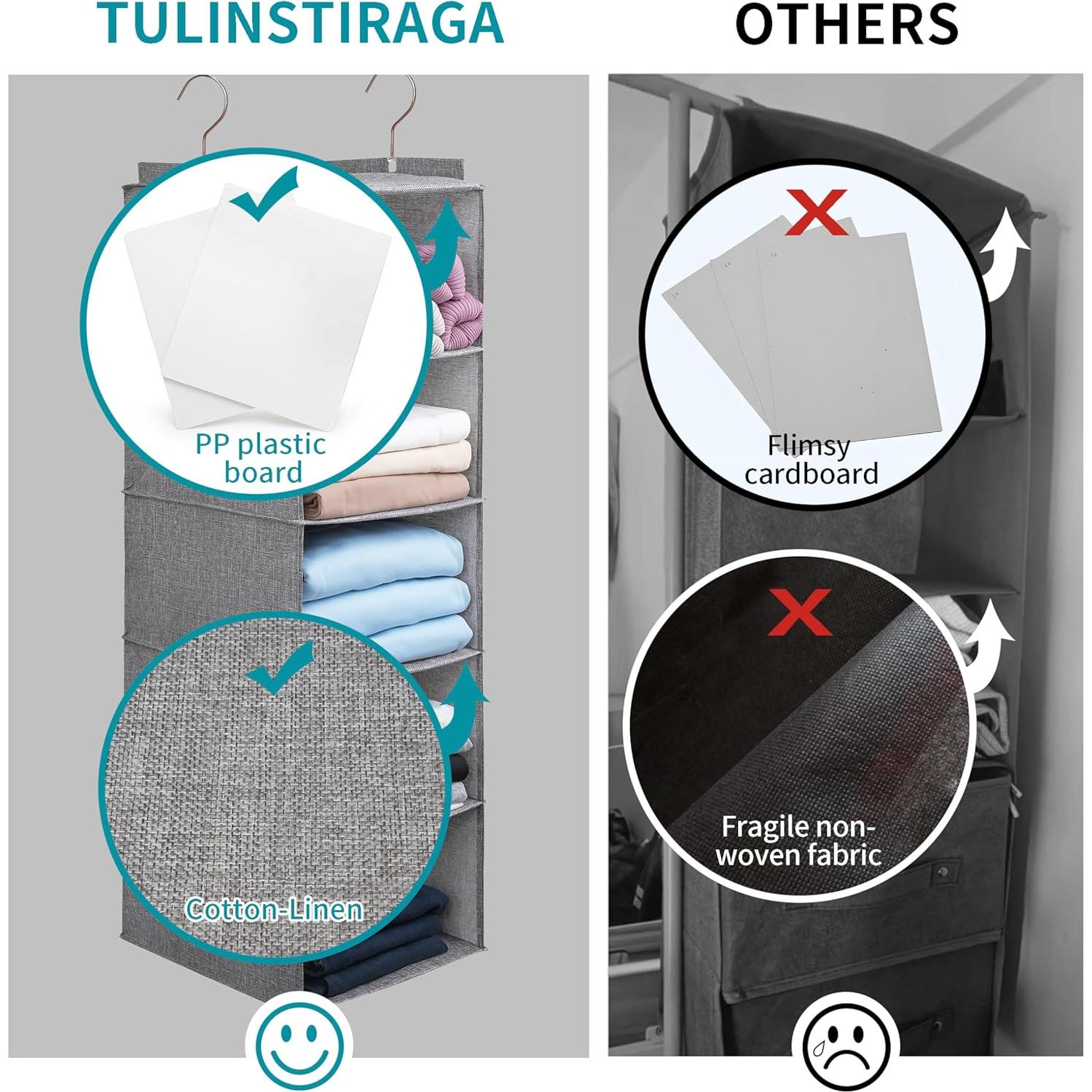 Organizador Colgante para Closet Tulinstiraga 6 Niveles Gris