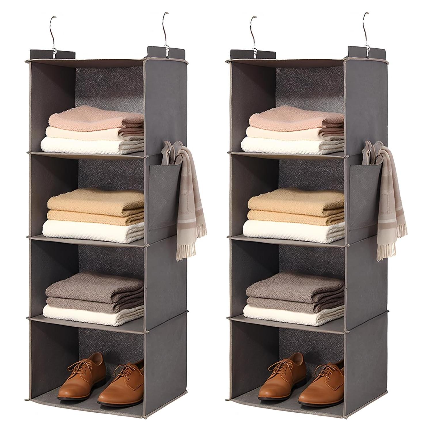 Organizador Colgante CocooChic 4 Estantes Gris Plegable 80 cm