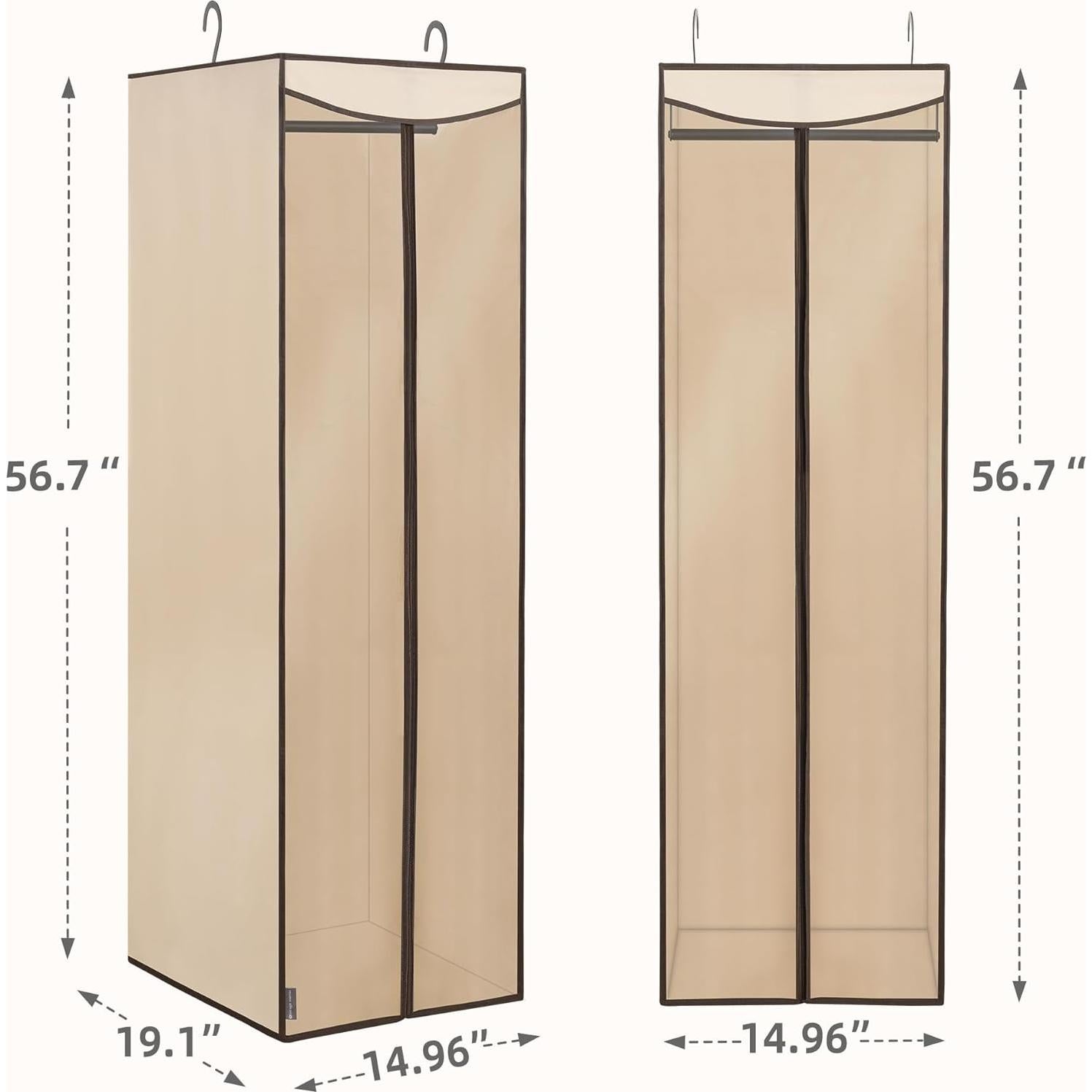 Bolsa Colgante de Ropa STORAGE MANIAC 2 Piezas Beige 144 cm