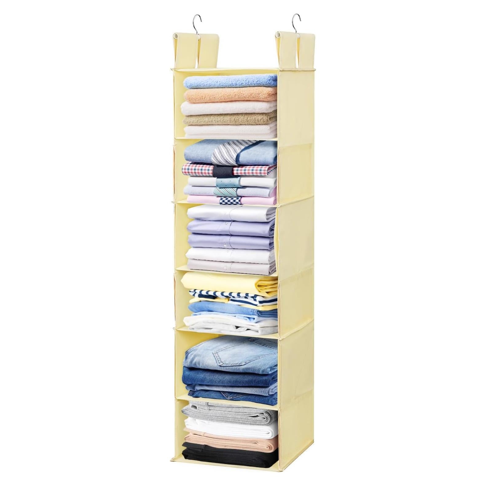Organizador de Closet Colgante Posprica Beige - 6 Estantes Delgados