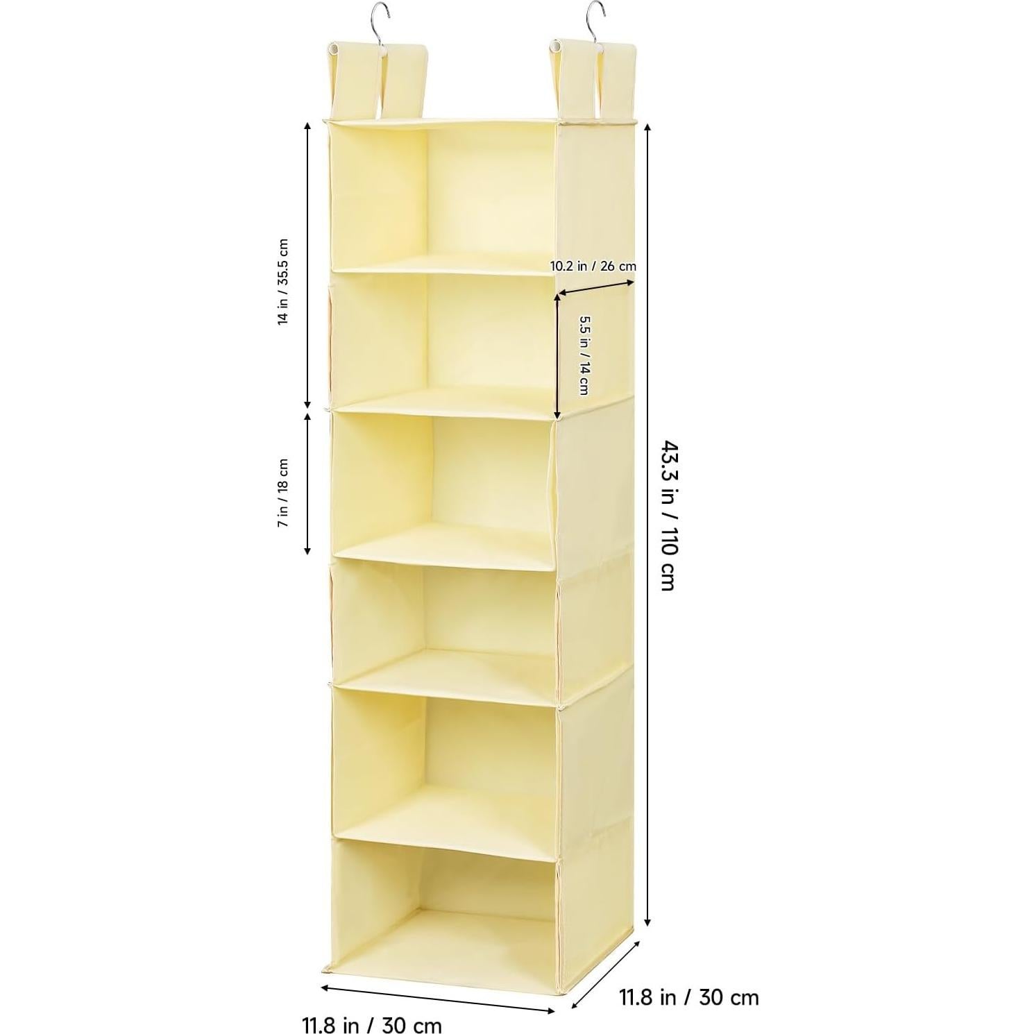 Organizador de Closet Colgante Posprica Beige - 6 Estantes Delgados