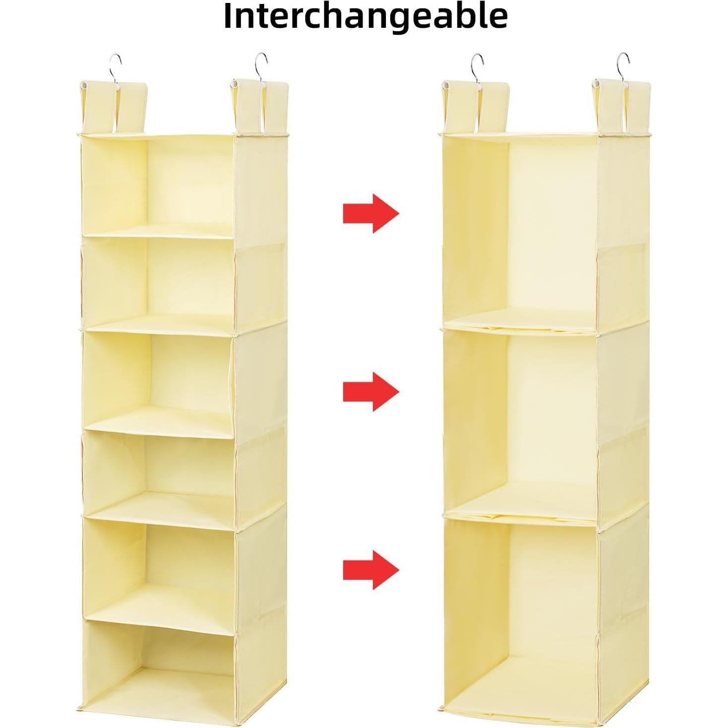 Organizador de Closet Colgante Posprica Beige - 6 Estantes Delgados