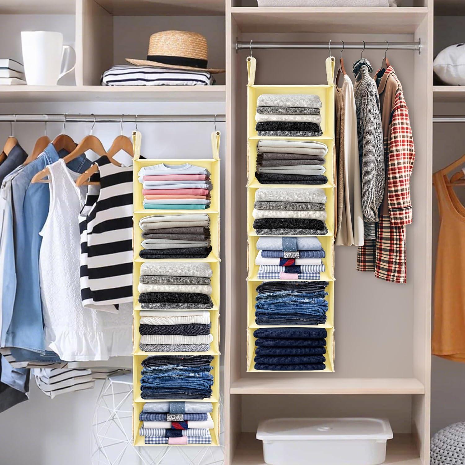 Organizador de Closet Colgante Posprica Beige - 6 Estantes Delgados