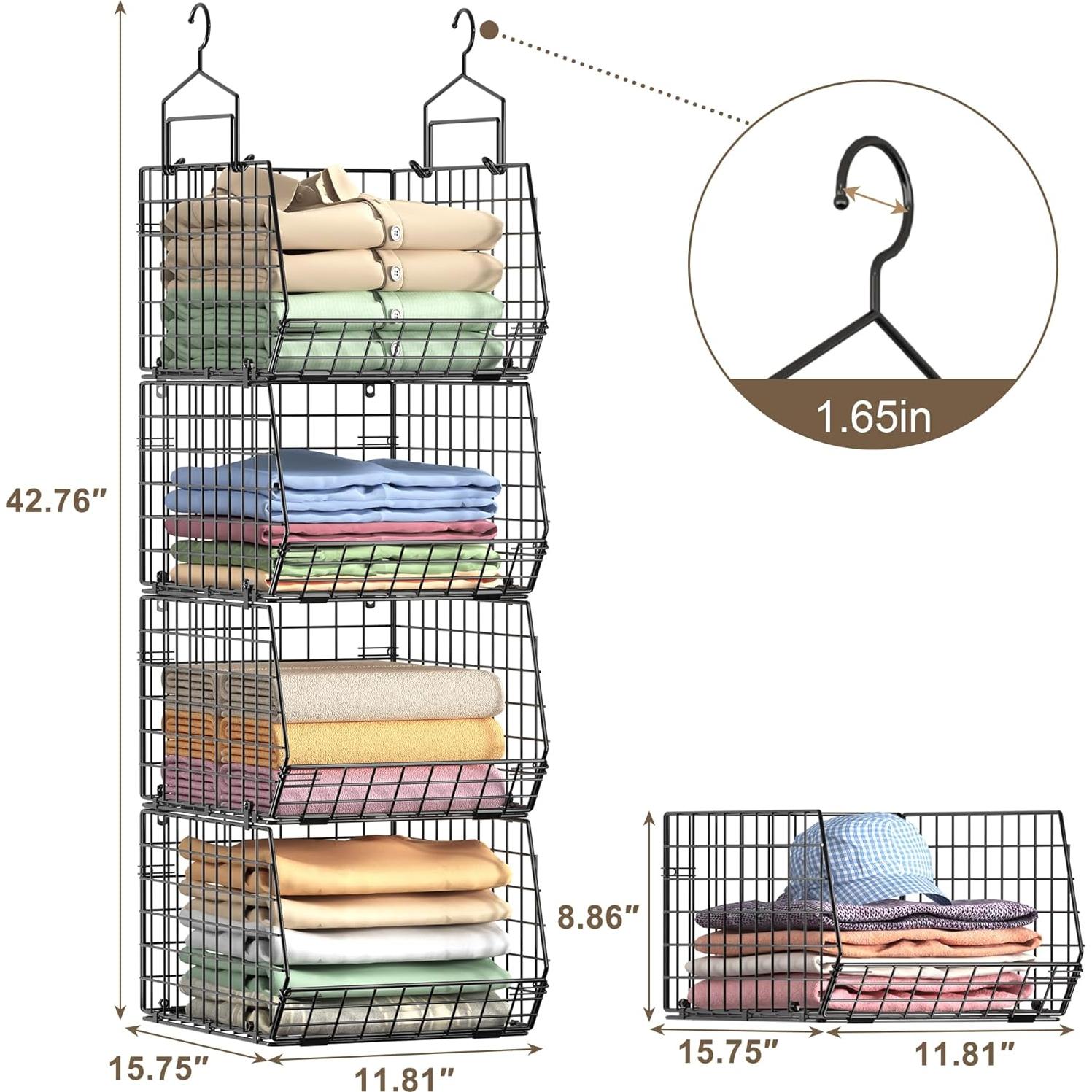Organizador de Closet Colgante X-cosrack 4 Niveles Negro
