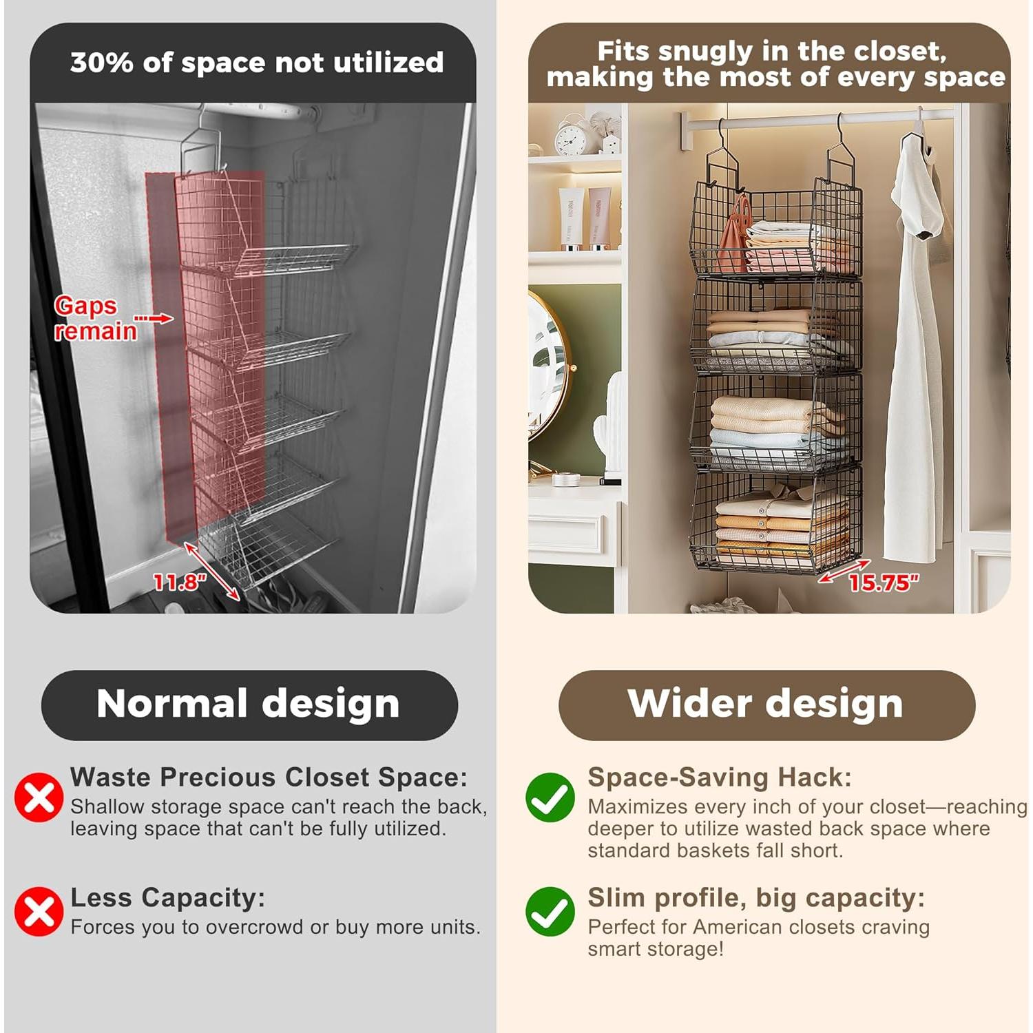 Organizador de Closet Colgante X-cosrack 4 Niveles Negro