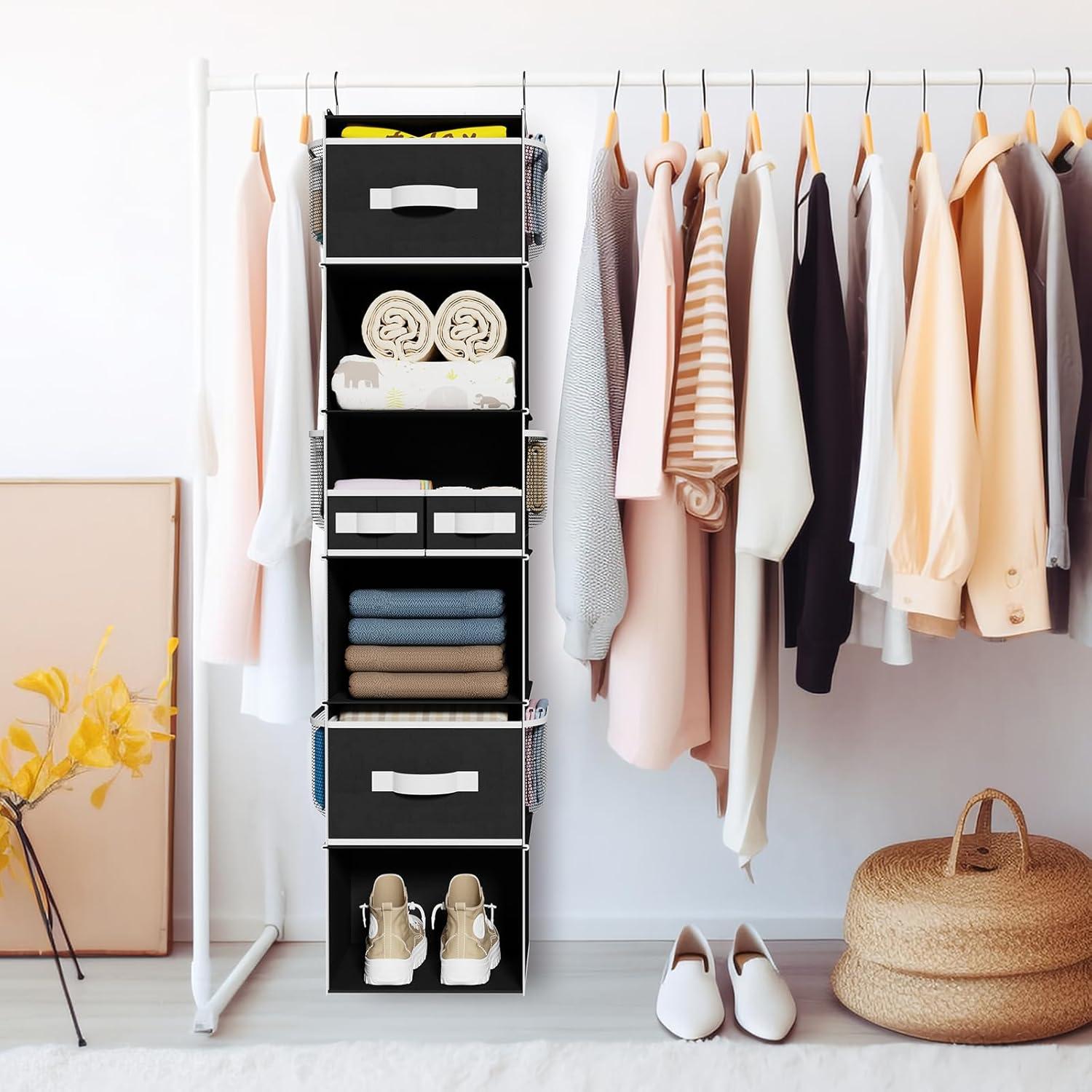 Organizador de Closet Colgante Univivi 6 Estantes 4 Cajones