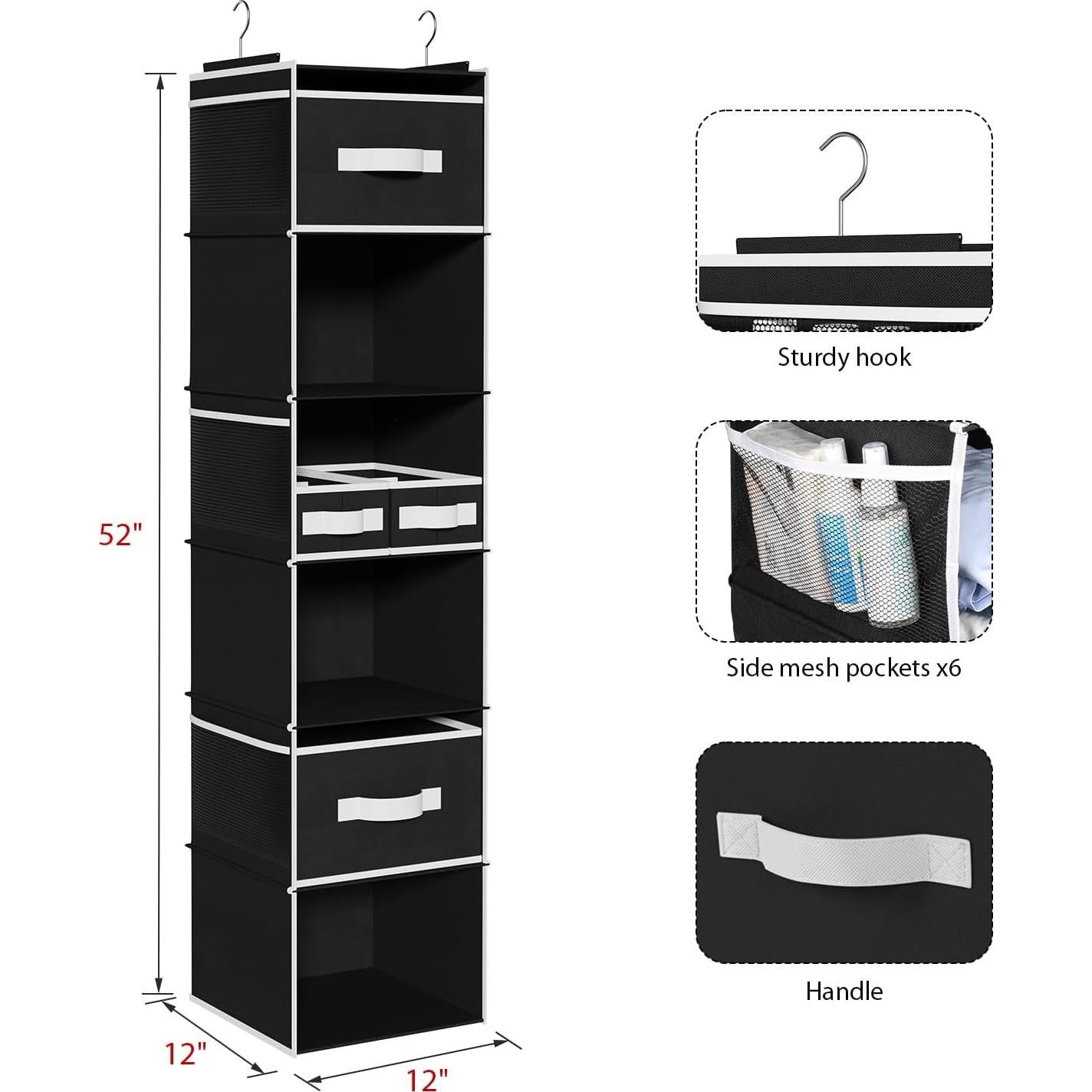 Organizador de Closet Colgante Univivi 6 Estantes 4 Cajones
