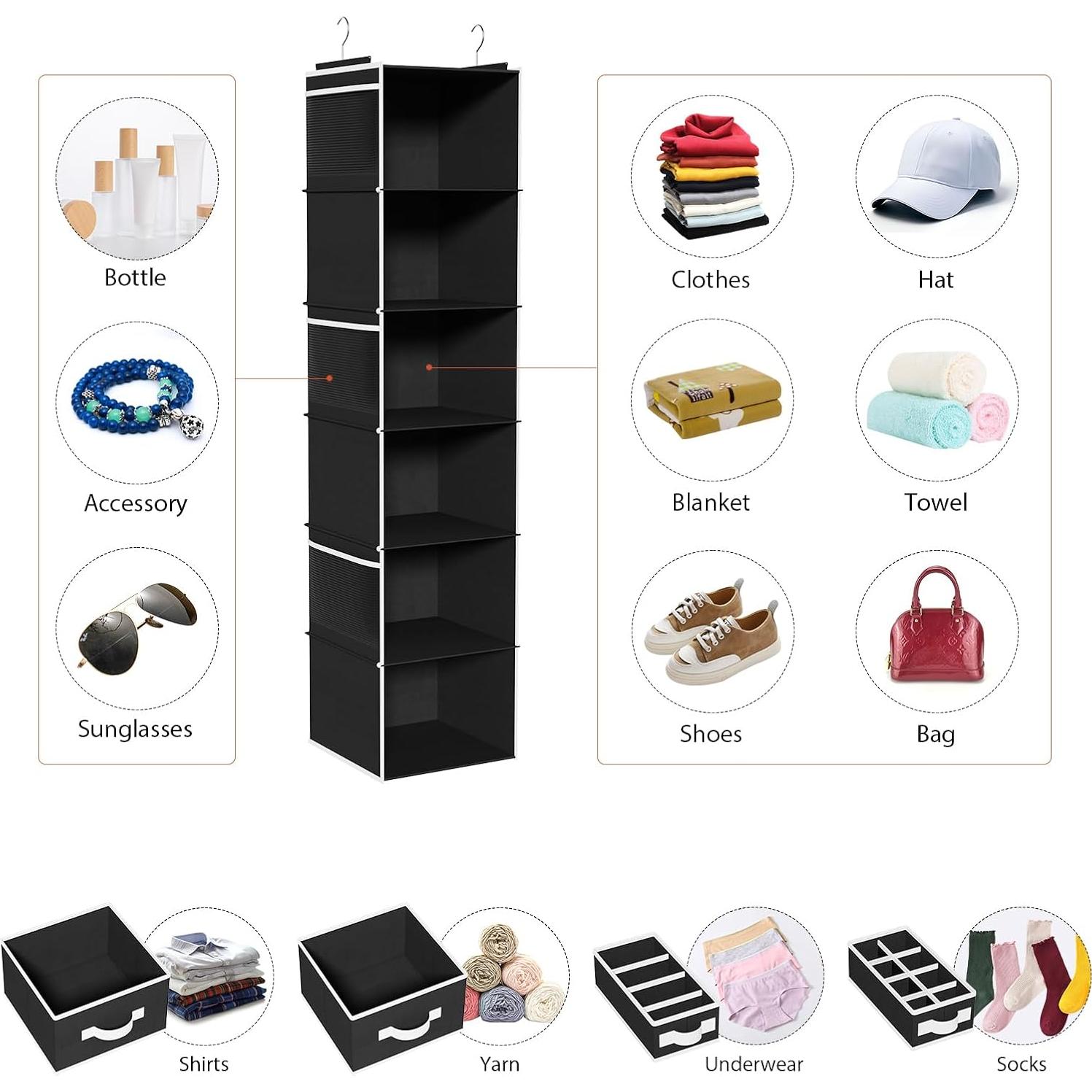 Organizador de Closet Colgante Univivi 6 Estantes 4 Cajones