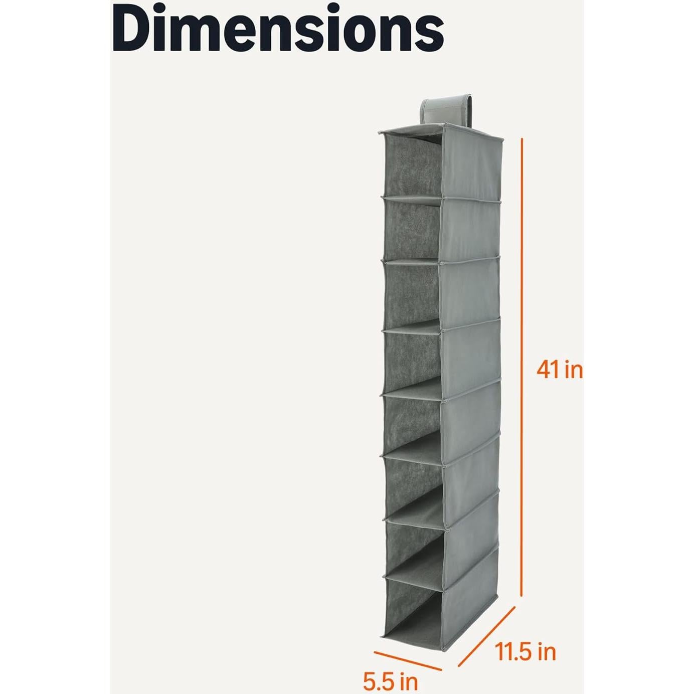 Organizador de Zapatos Colgante Amazon Basics 8 Niveles 29x14x104 cm