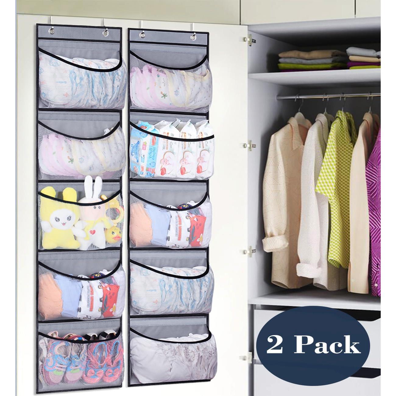 Organizador Colgante KEETDY 5 Bolsillos Gris para Puerta