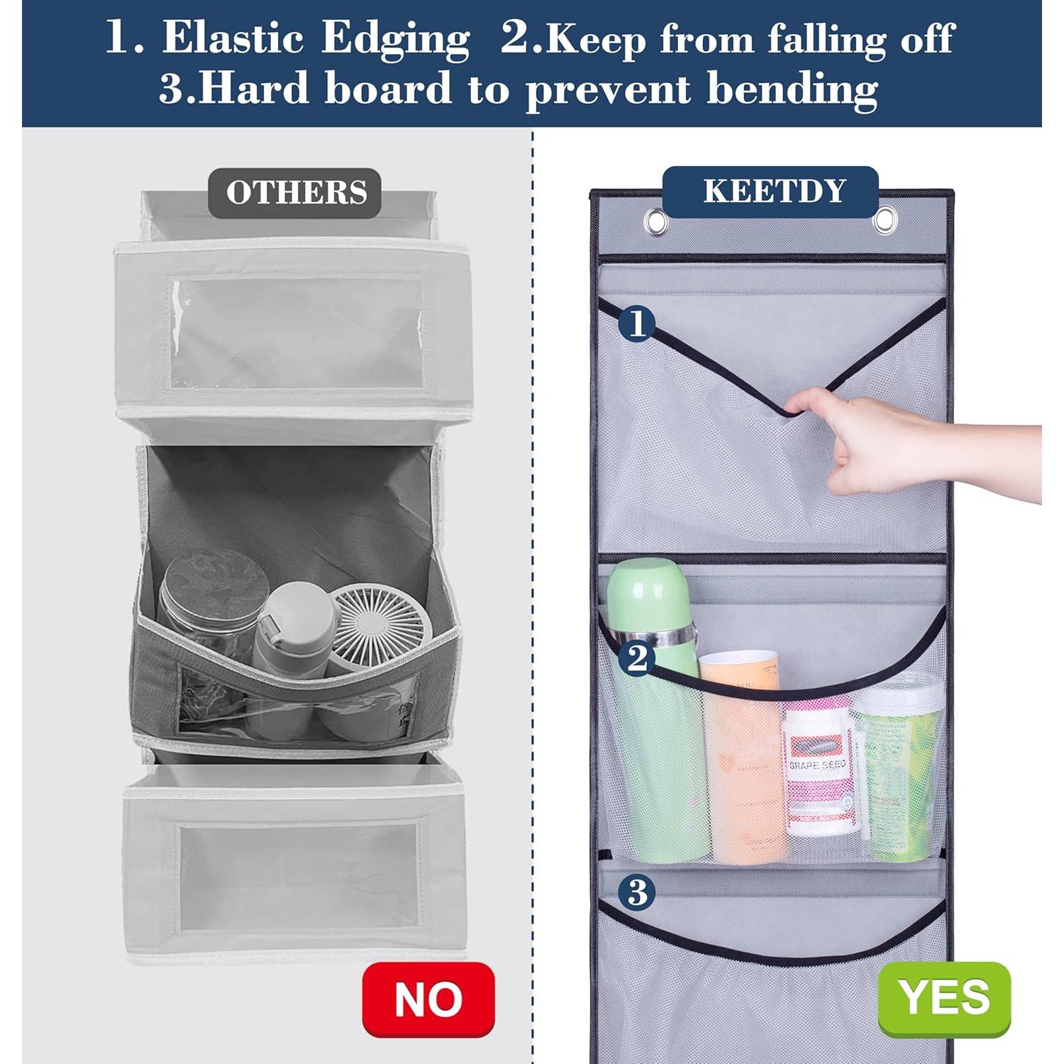 Organizador Colgante KEETDY 5 Bolsillos Gris para Puerta