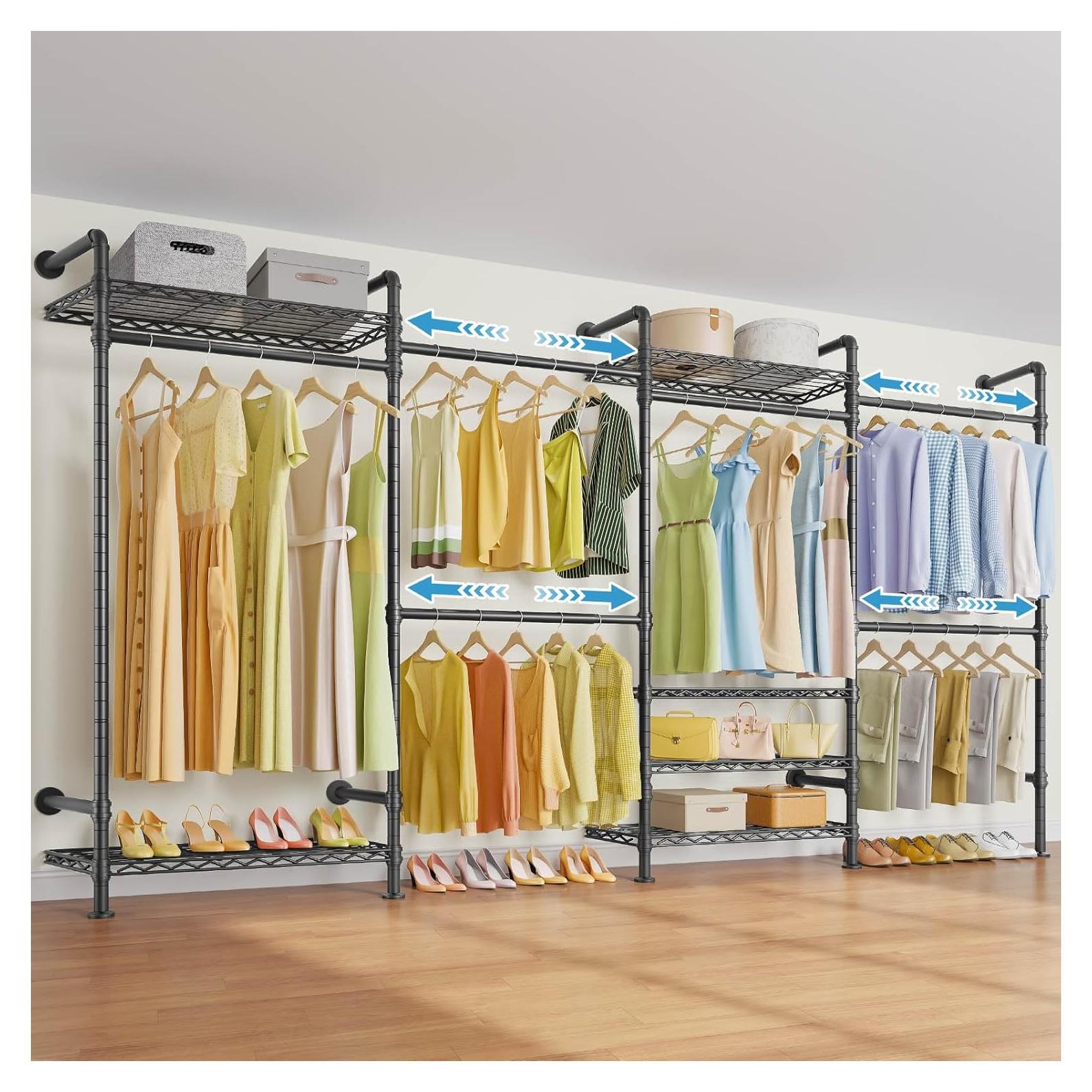 Soporte de Ropa Montado en Pared Timate F4 Negro Ajustable