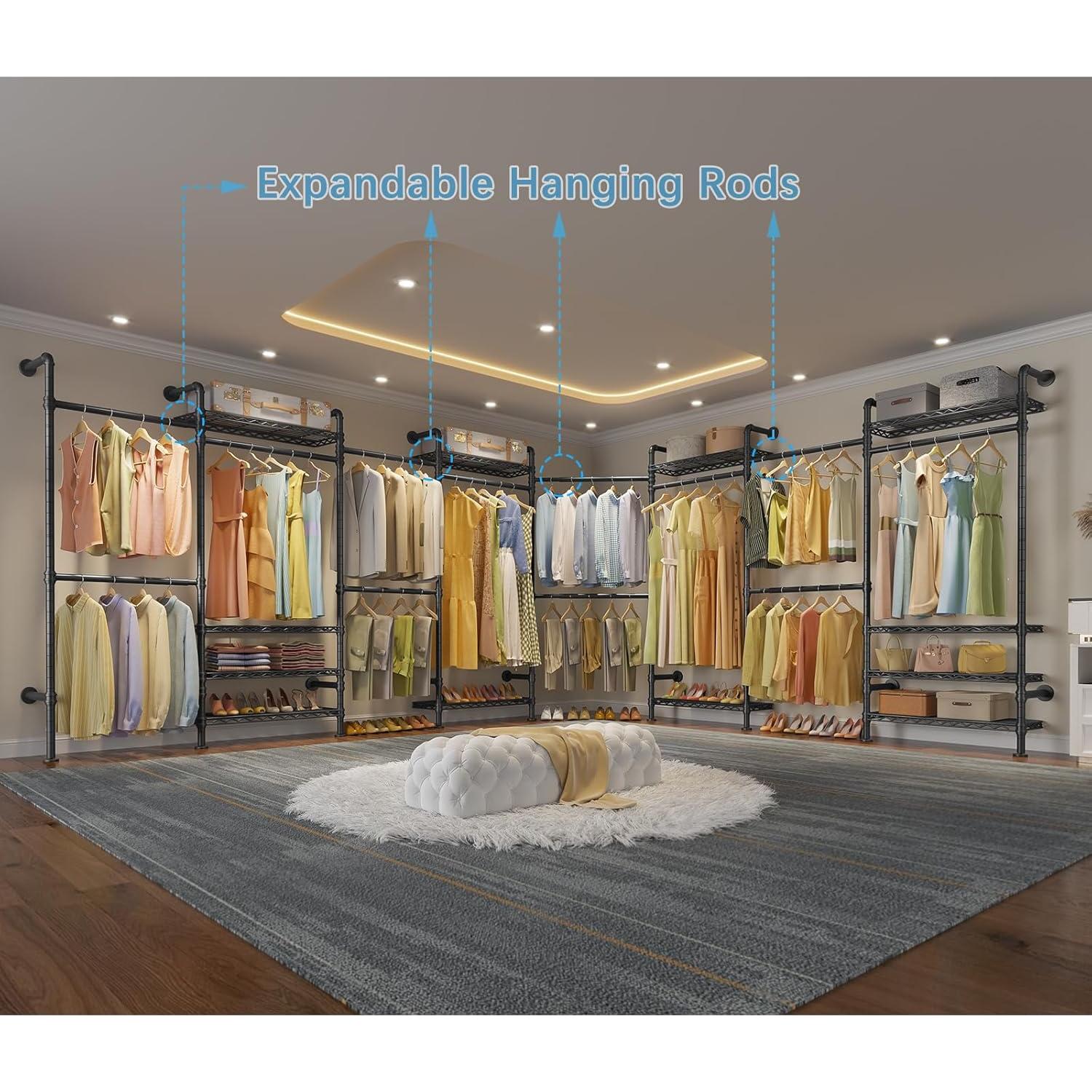 Soporte de Ropa Montado en Pared Timate F4 Negro Ajustable