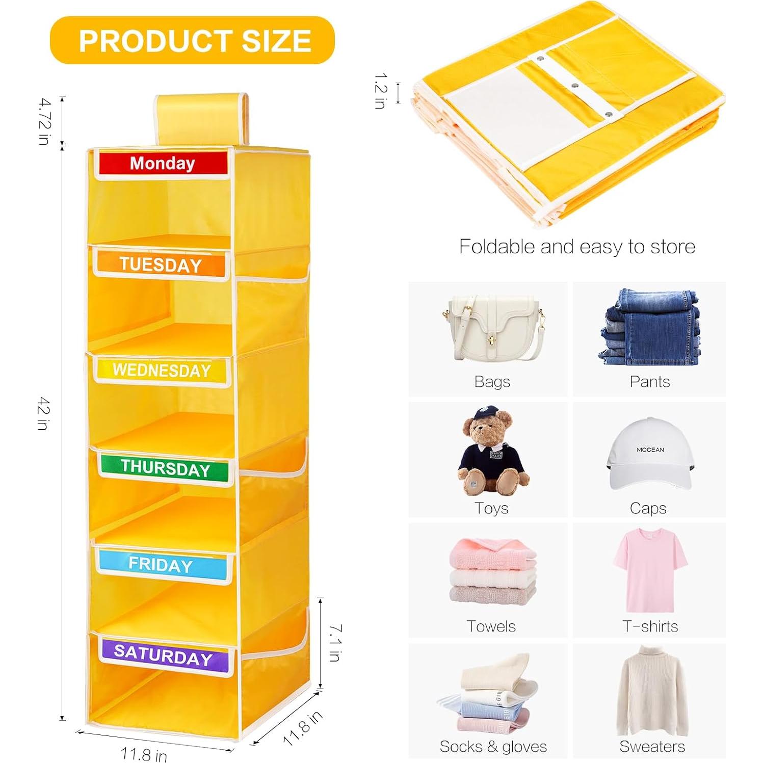 Organizador Colgante de Ropa para Niños YOCOMEY 6 Estantes