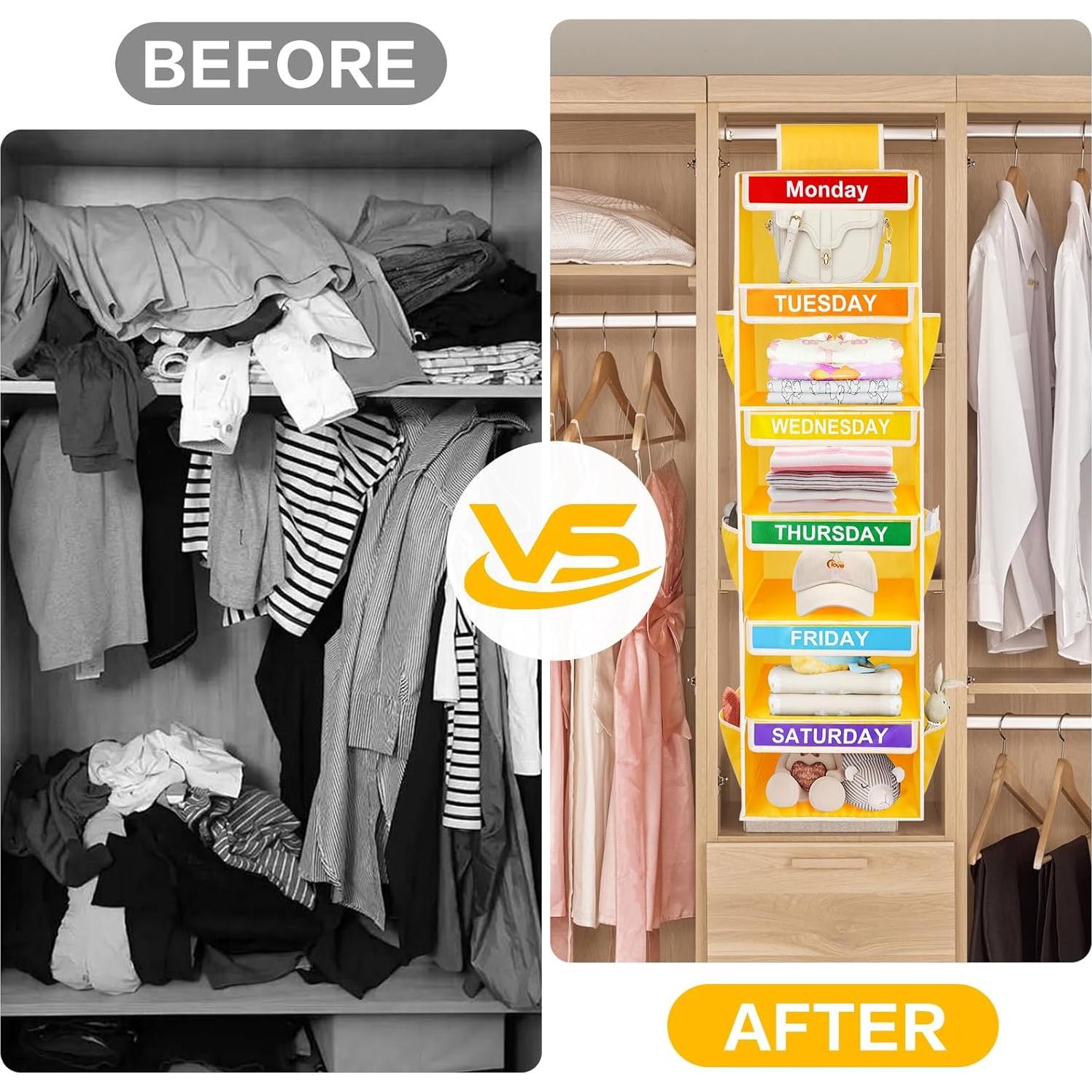 Organizador Colgante de Ropa para Niños YOCOMEY 6 Estantes