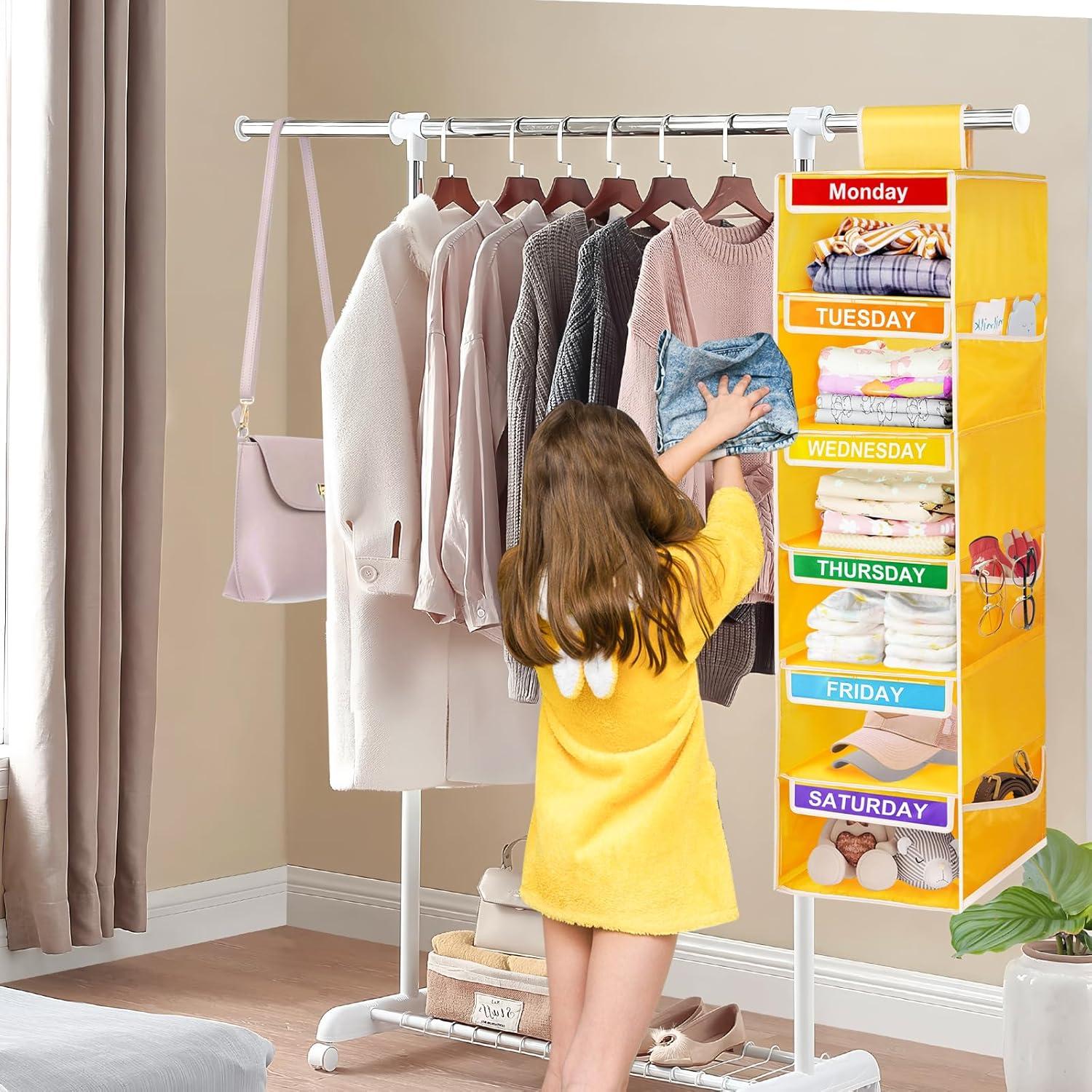Organizador Colgante de Ropa para Niños YOCOMEY 6 Estantes