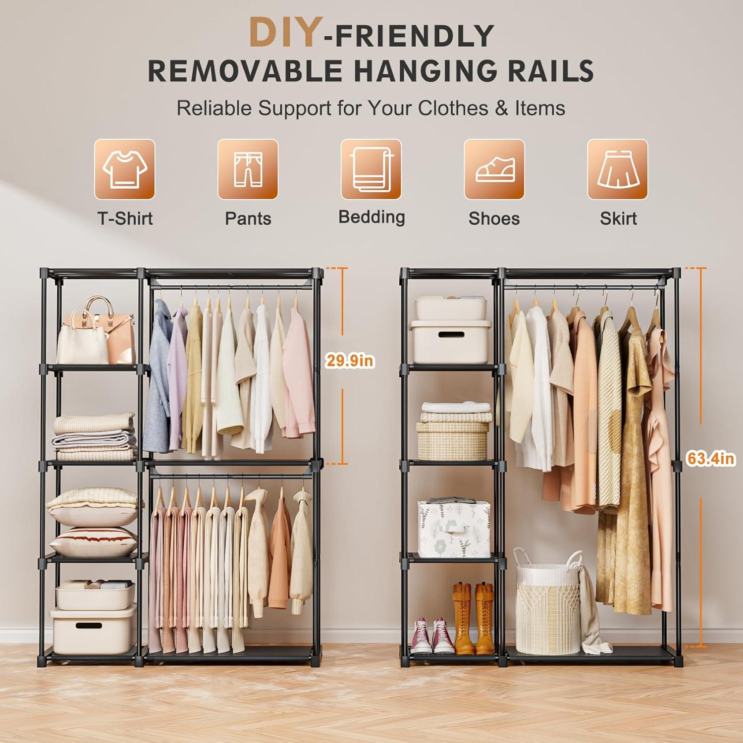 Armario Portátil Neatrays 121.4x40.1x161 cm con 4 Estantes