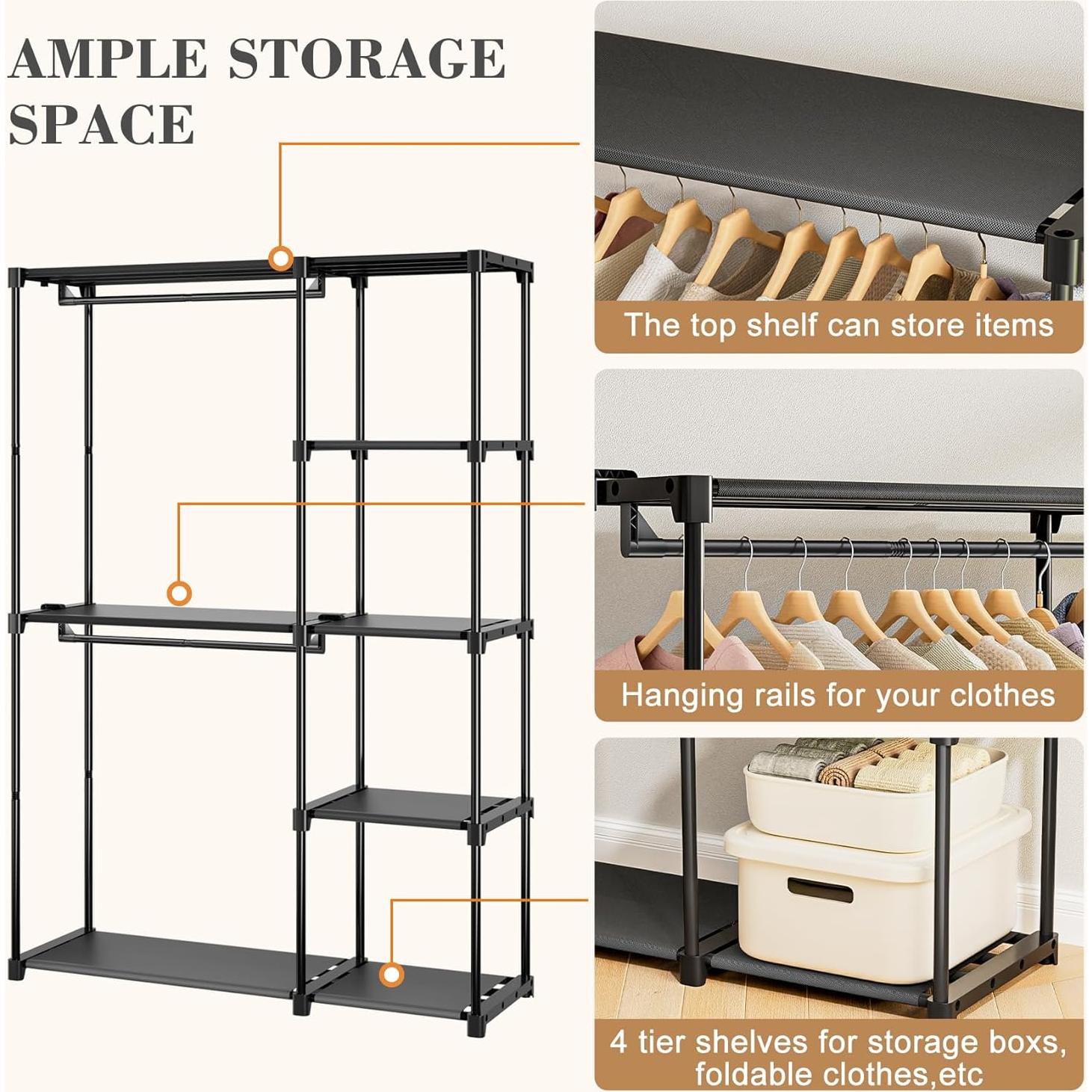 Armario Portátil Neatrays 121.4x40.1x161 cm con 4 Estantes