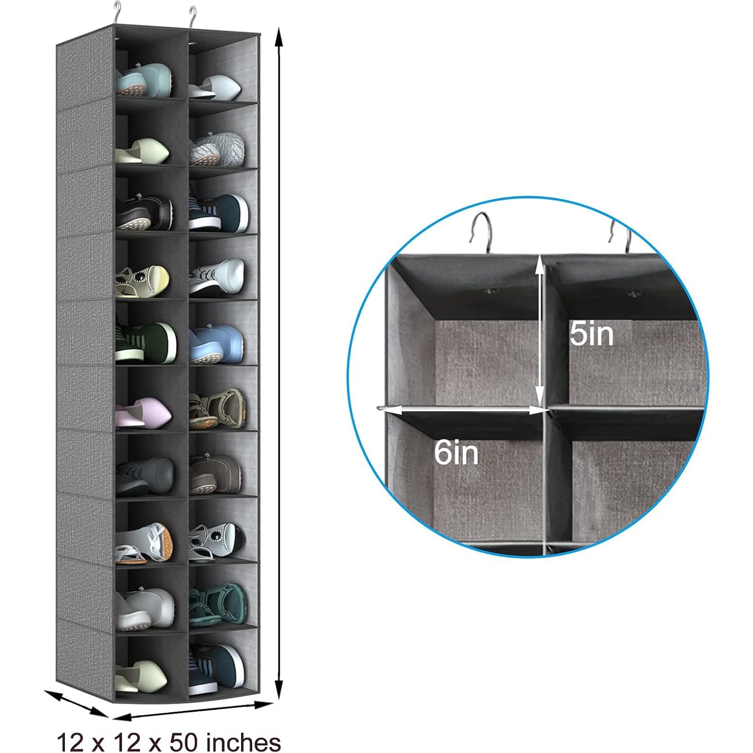 Organizador de Zapatos Colgante Coastal Rose 20 Secciones Gris