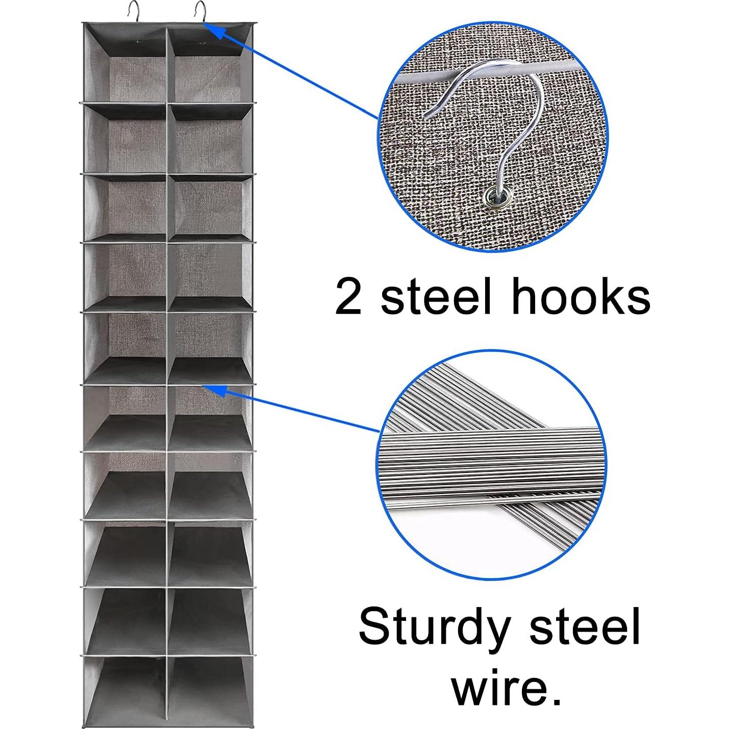 Organizador de Zapatos Colgante Coastal Rose 20 Secciones Gris