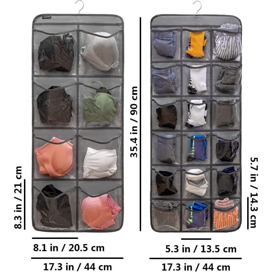 Organizador Colgante de Closet ANZORG con 26 Bolsillos Transparentes