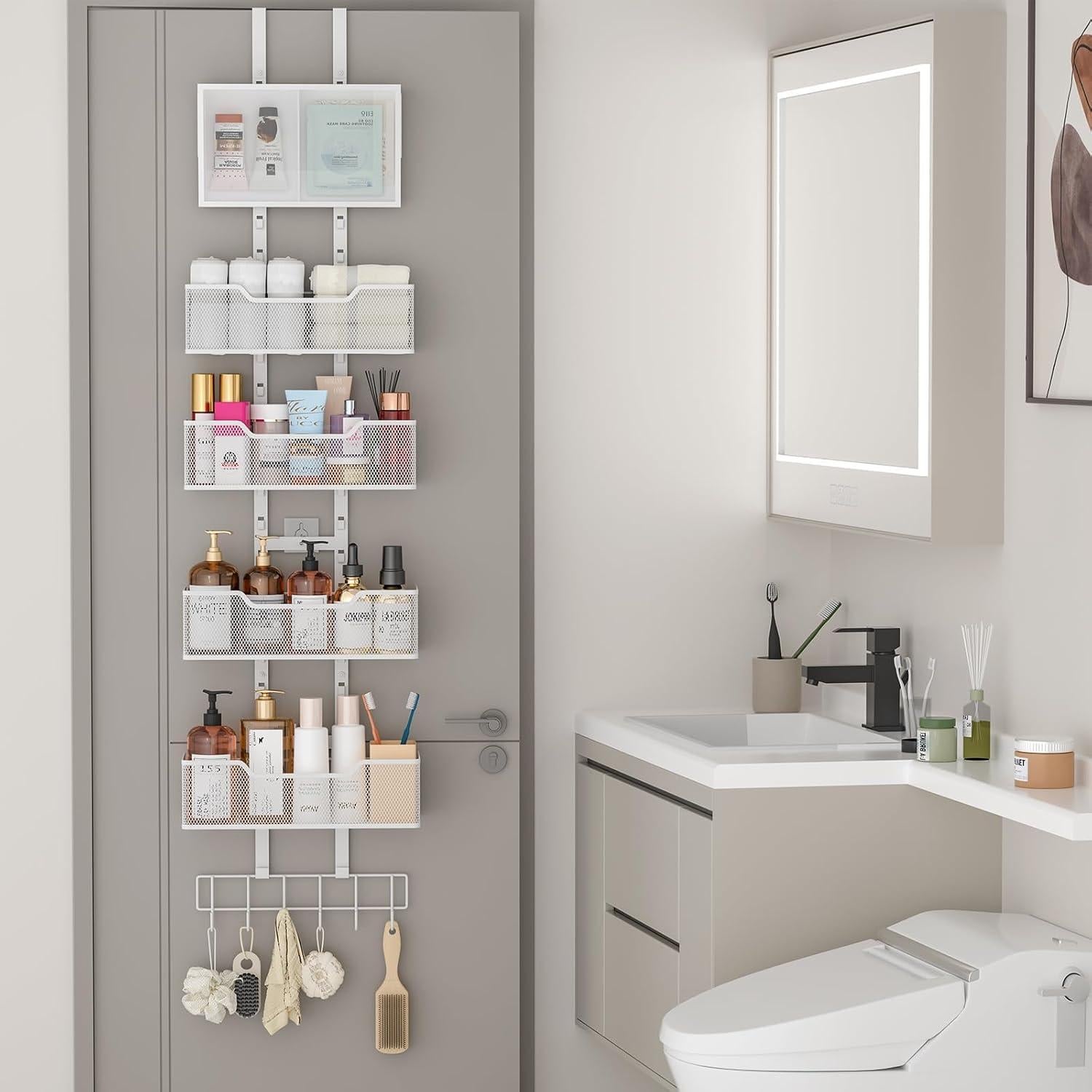 Organizador Colgante Ajustable Hongtamoya para Puerta Blanco