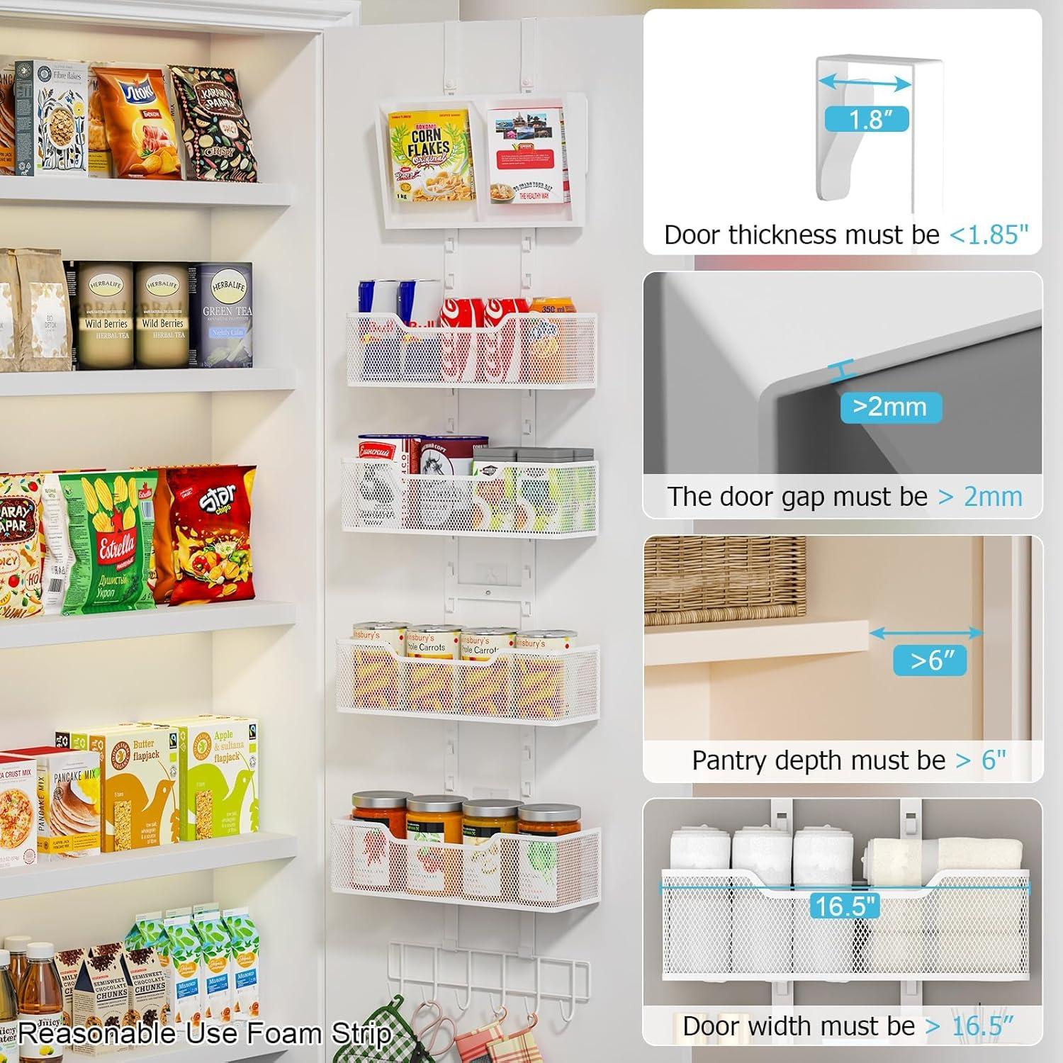 Organizador Colgante Ajustable Hongtamoya para Puerta Blanco