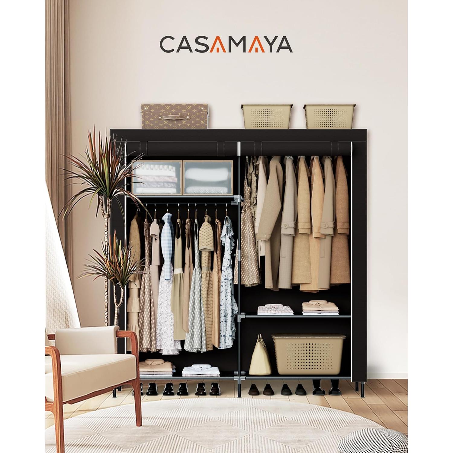 Armario Portátil CASAMAYA 157x45x180 cm con Cubierta y Estantes