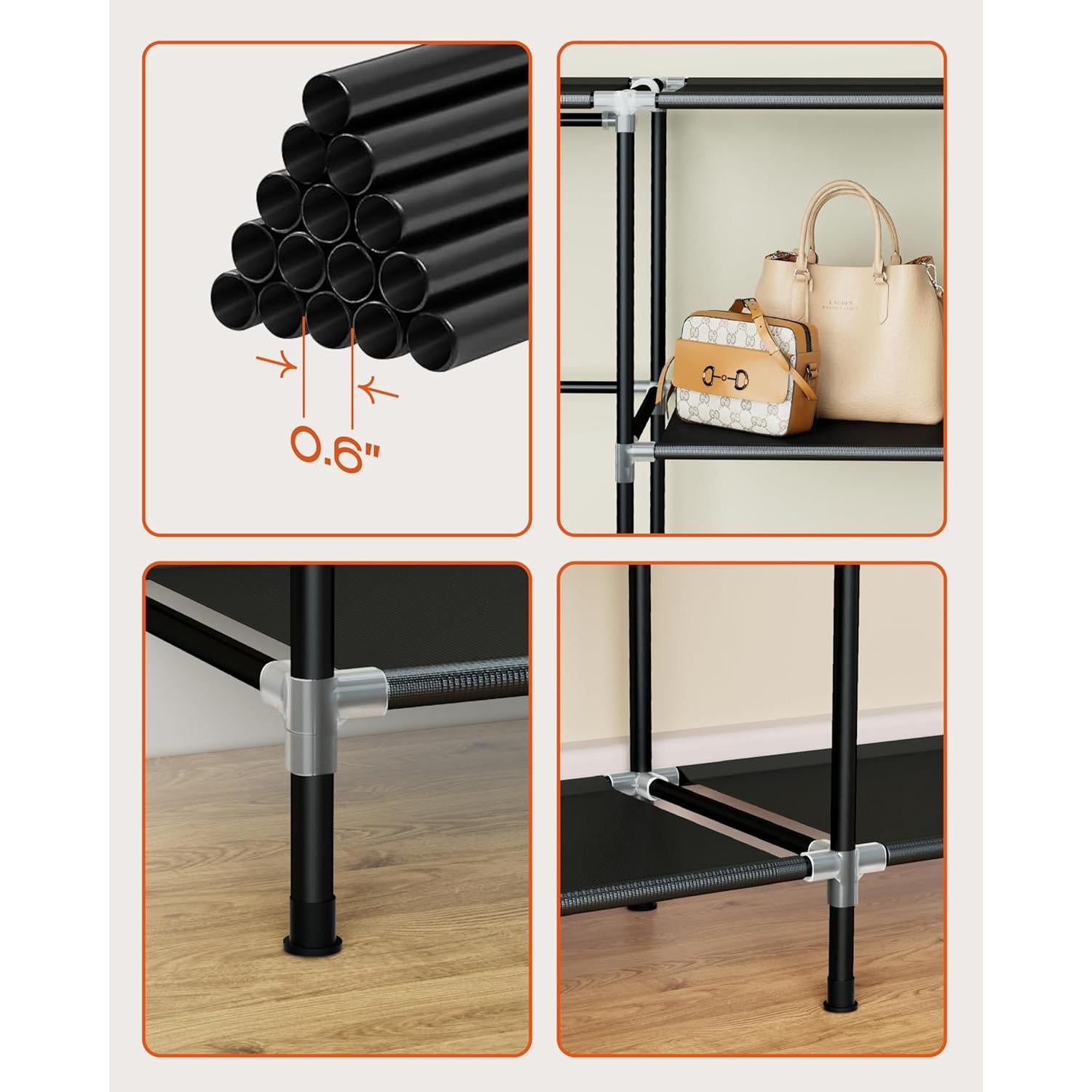 Armario Portátil CASAMAYA 157x45x180 cm con Cubierta y Estantes