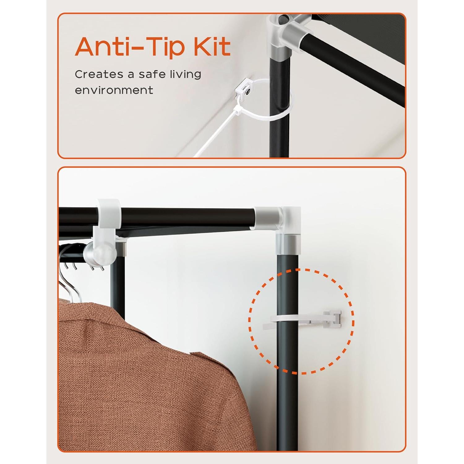 Armario Portátil CASAMAYA 157x45x180 cm con Cubierta y Estantes