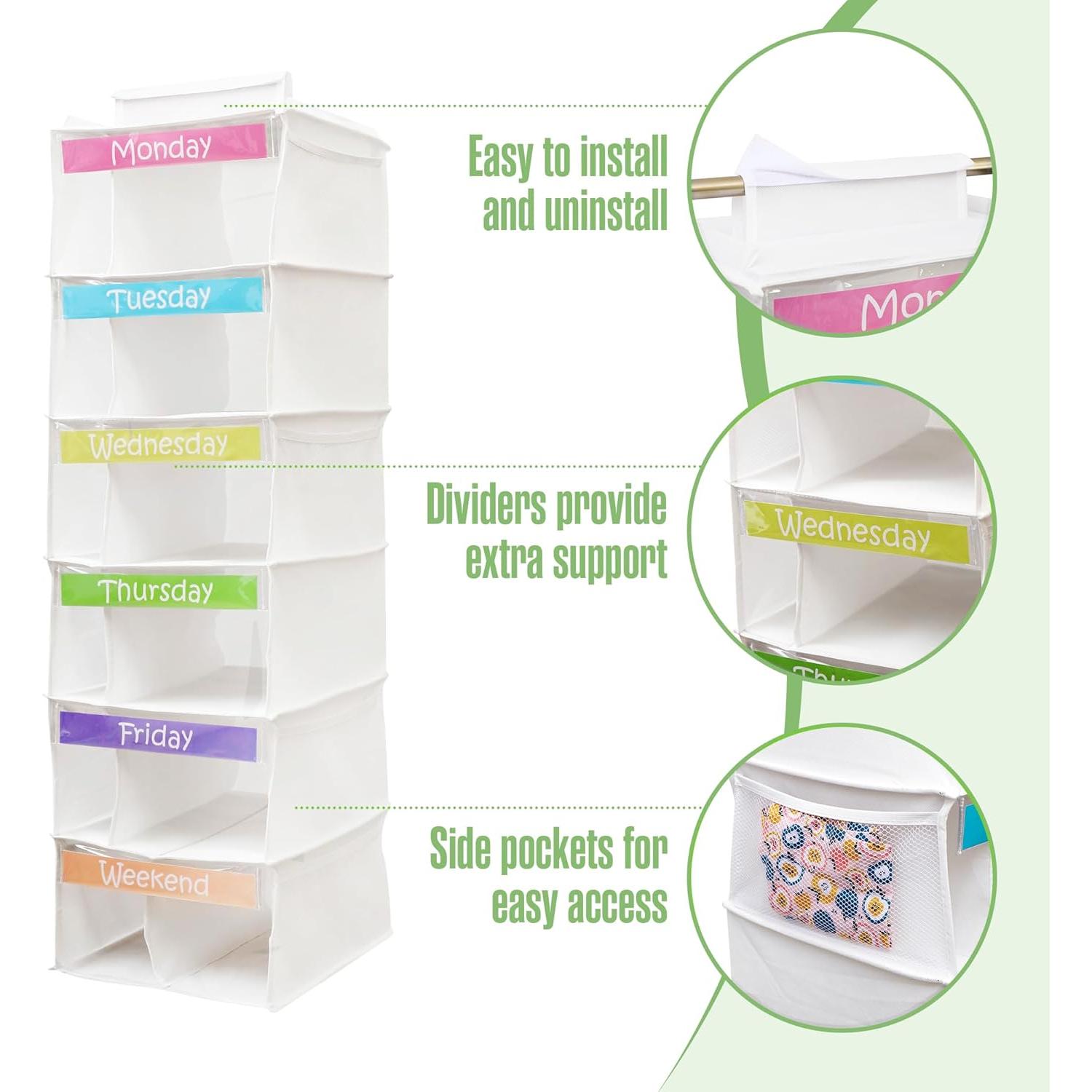 Organizador de Ropa Semanal Colgante Houseables 6 Estantes