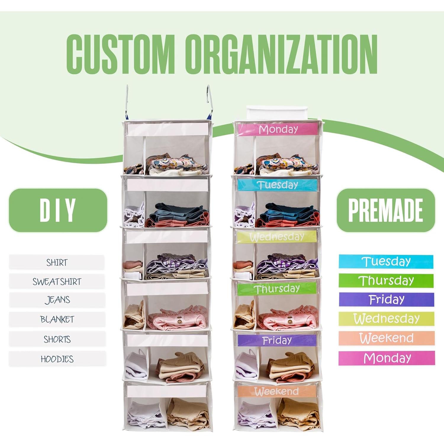 Organizador de Ropa Semanal Colgante Houseables 6 Estantes