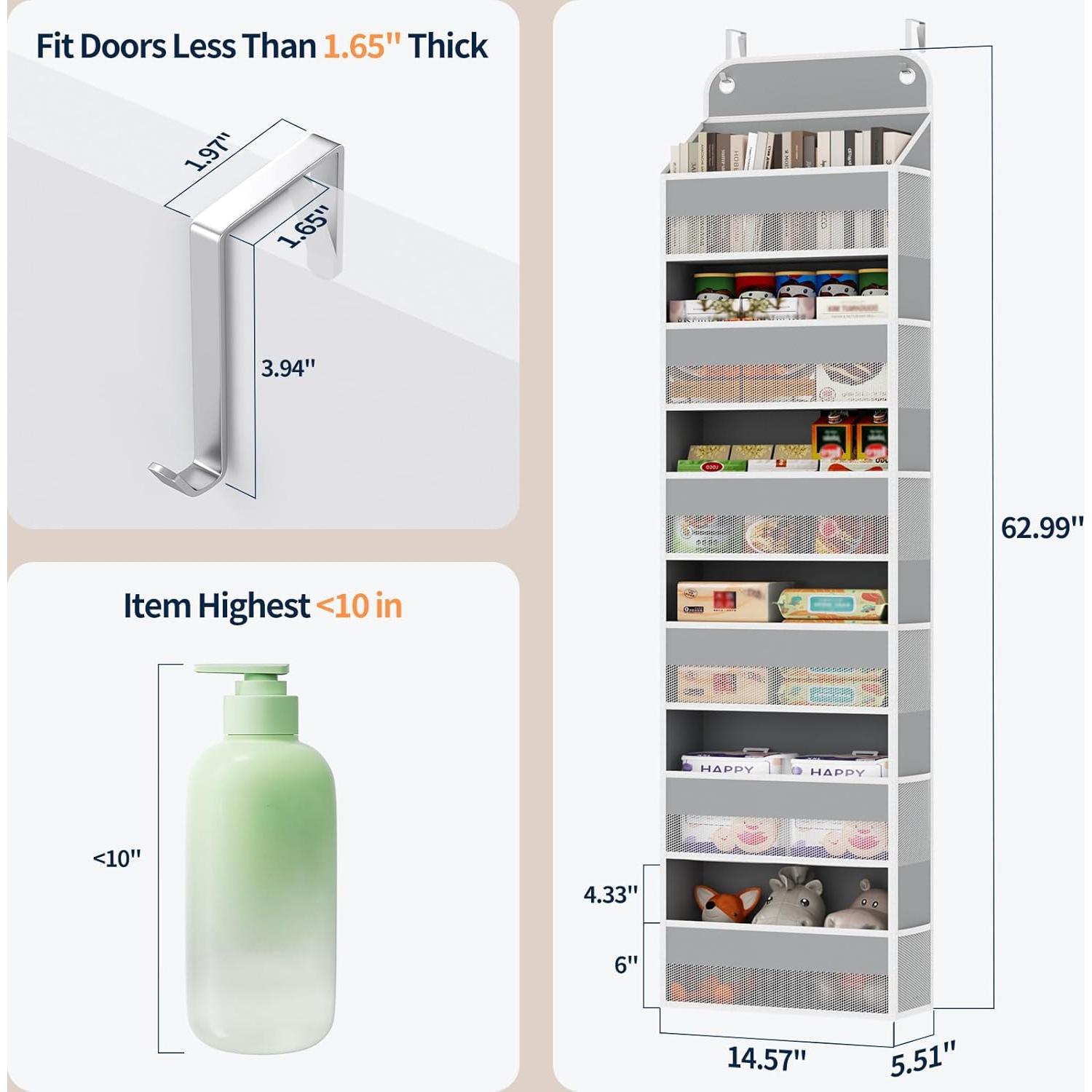 Organizador Colgante Yecaye 2 Paquete 6 Niveles 12 Bolsillos