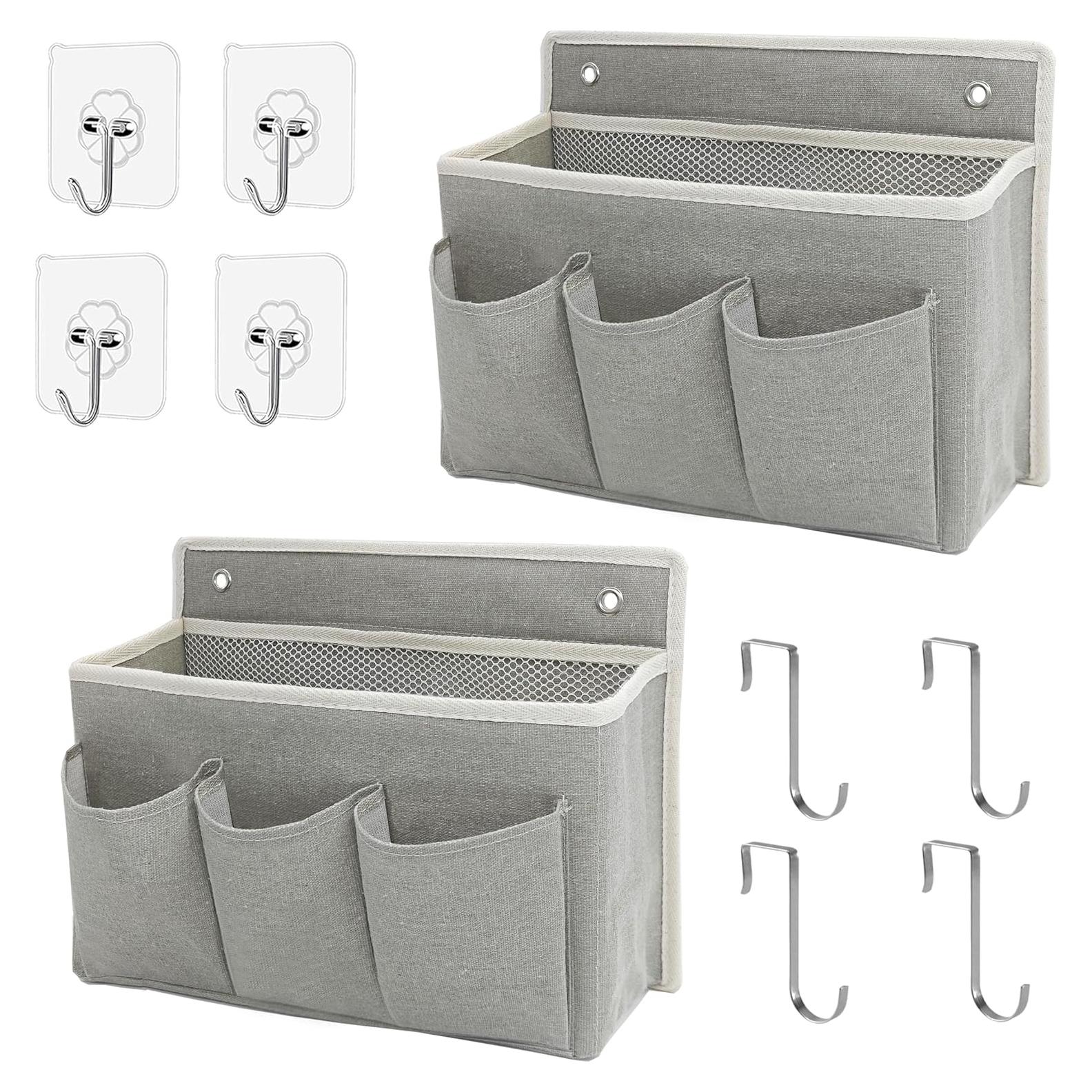 Organizador de Pared Someteth Gris - 2 Cestas Colgantes 5 Compartimentos