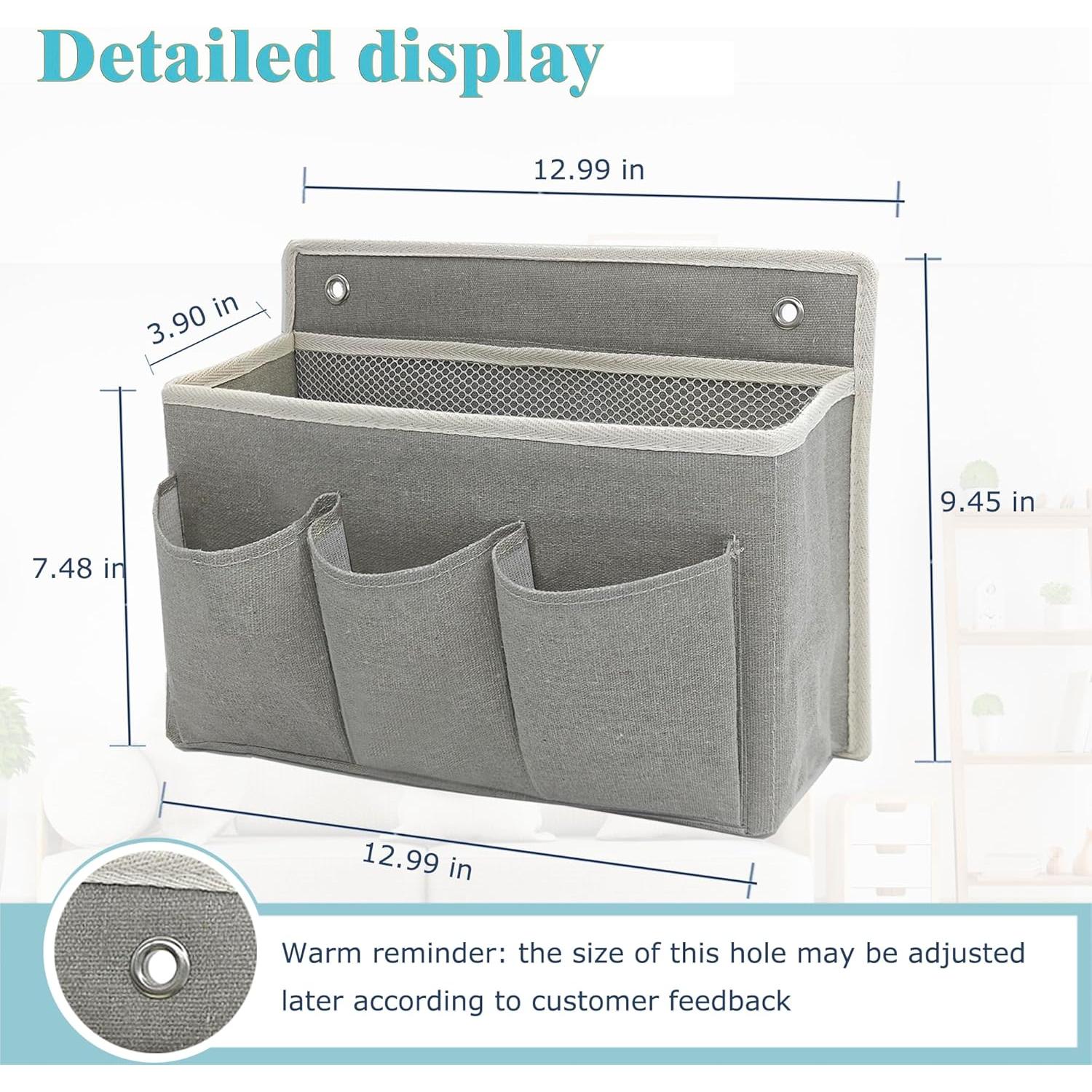 Organizador de Pared Someteth Gris - 2 Cestas Colgantes 5 Compartimentos