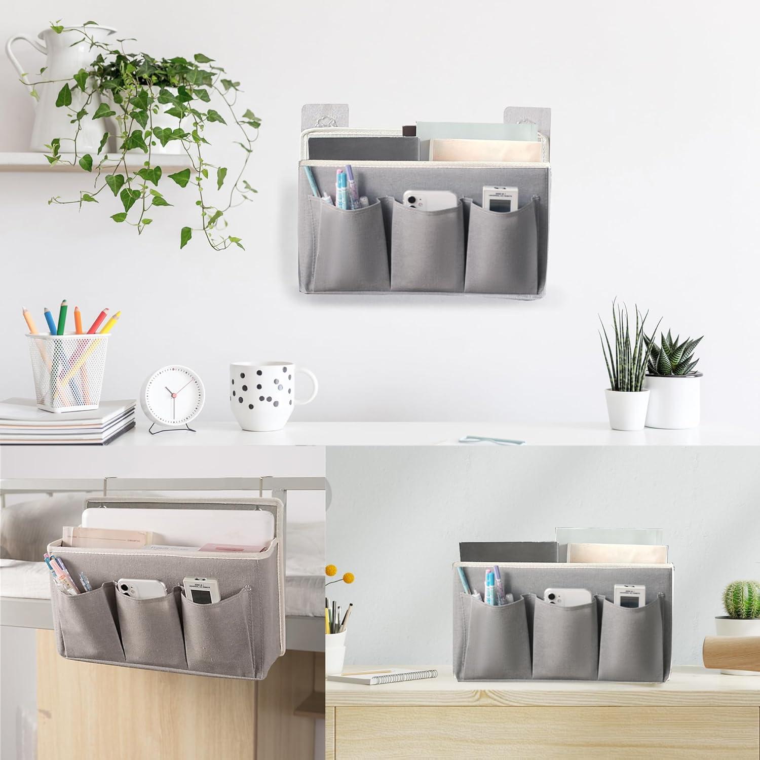 Organizador de Pared Someteth Gris - 2 Cestas Colgantes 5 Compartimentos