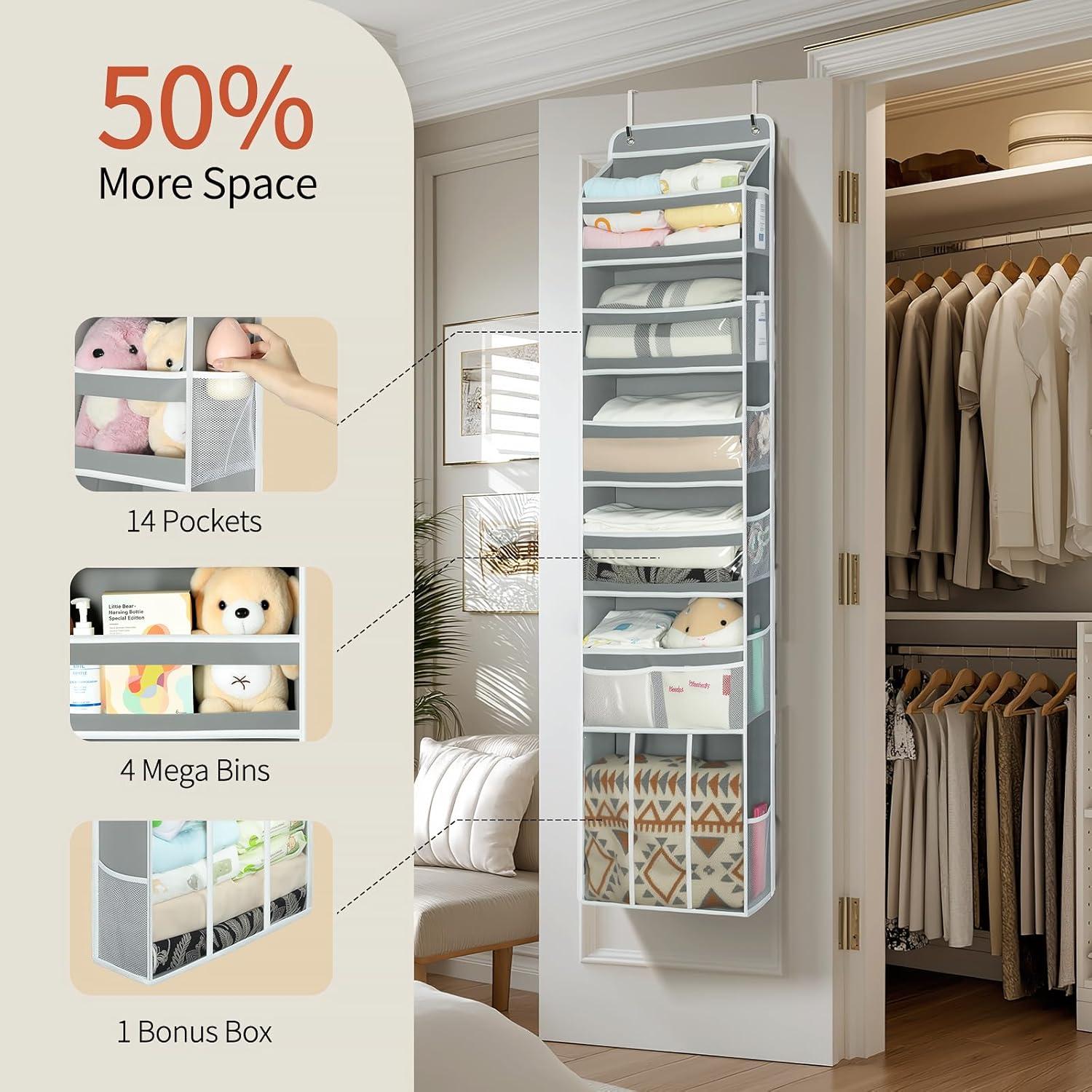 Organizador Colgante para Puerta Yecaye 6 Niveles Gris