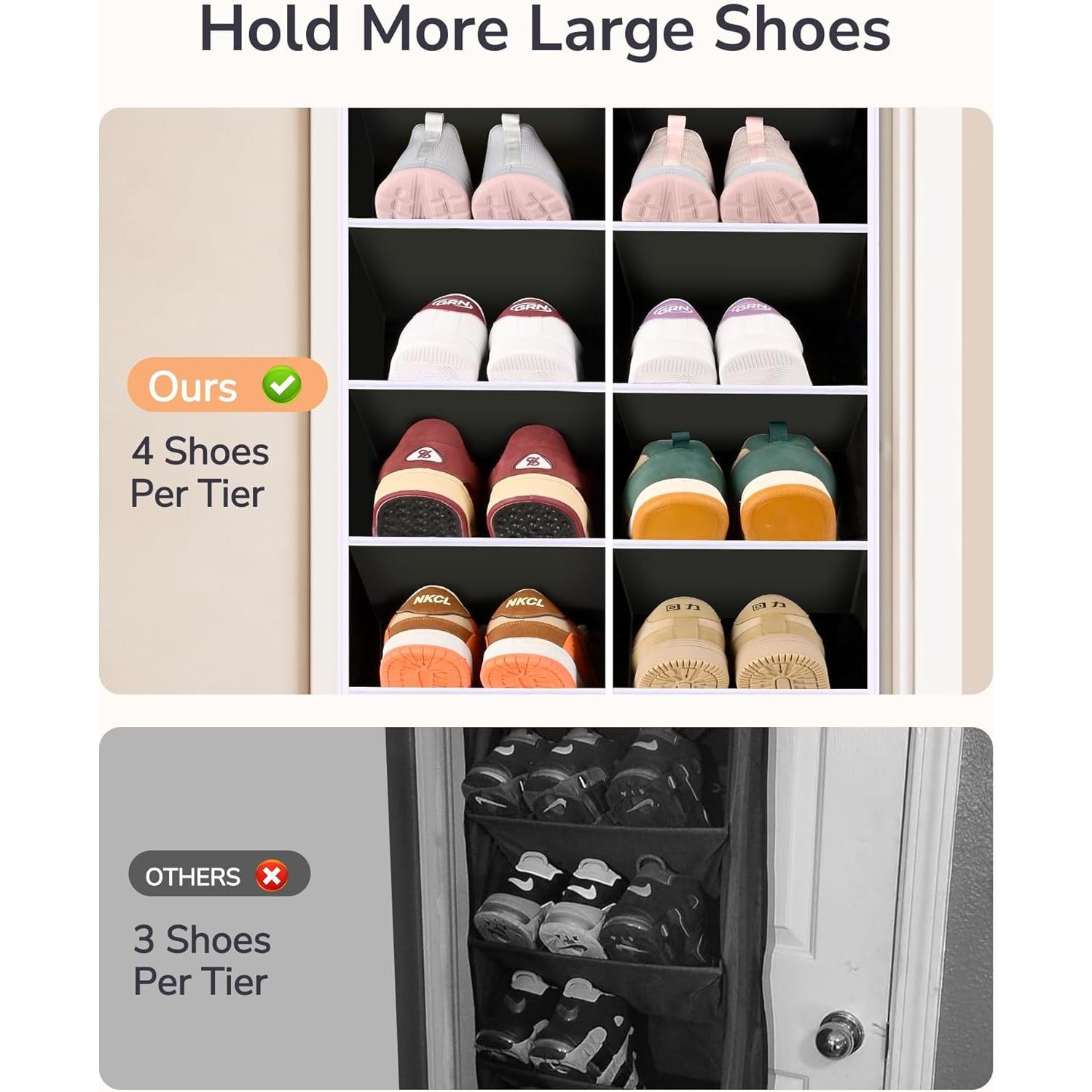 Organizador de Zapatos ULG 8 Estantes Colgante Negro 164x42.4cm