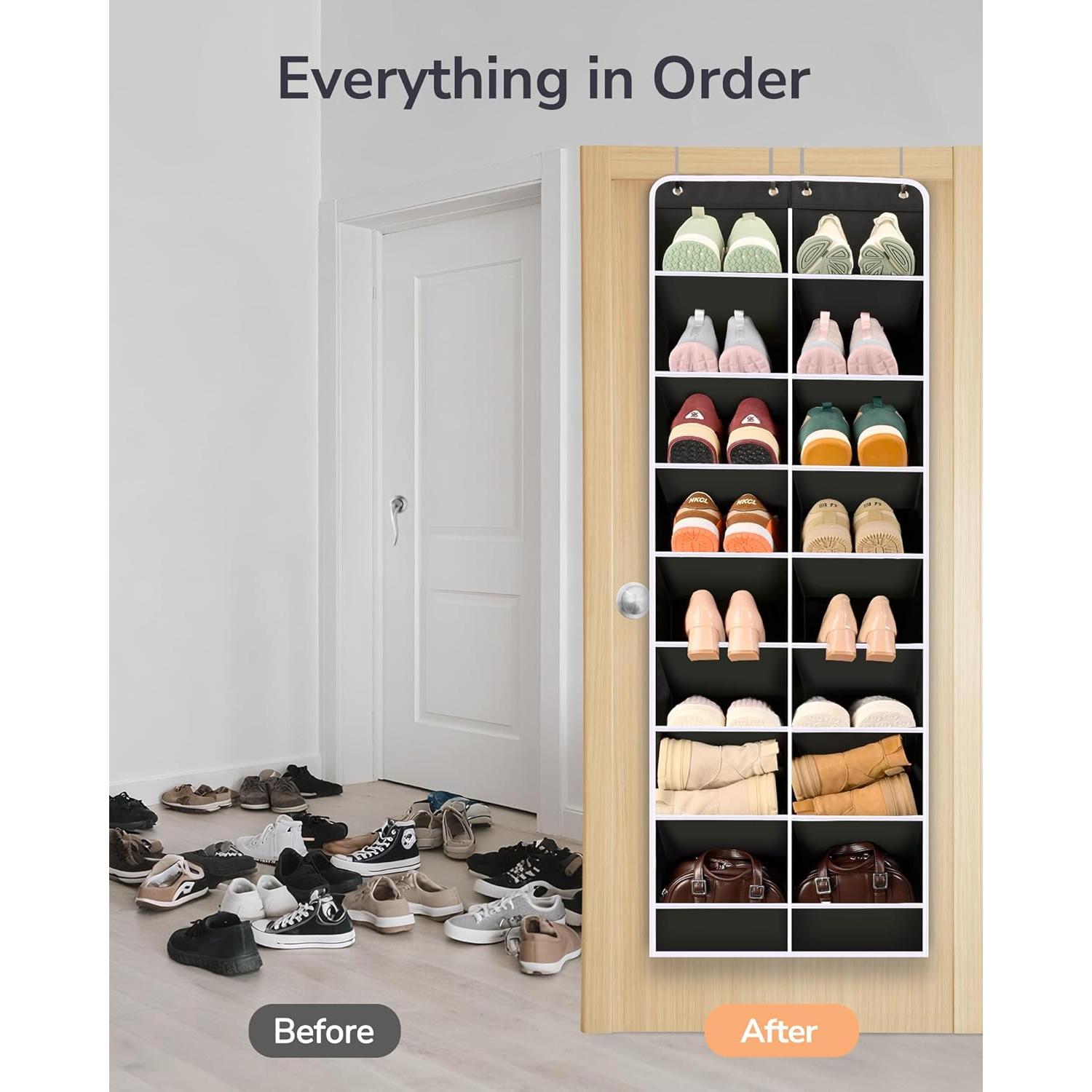 Organizador de Zapatos ULG 8 Estantes Colgante Negro 164x42.4cm